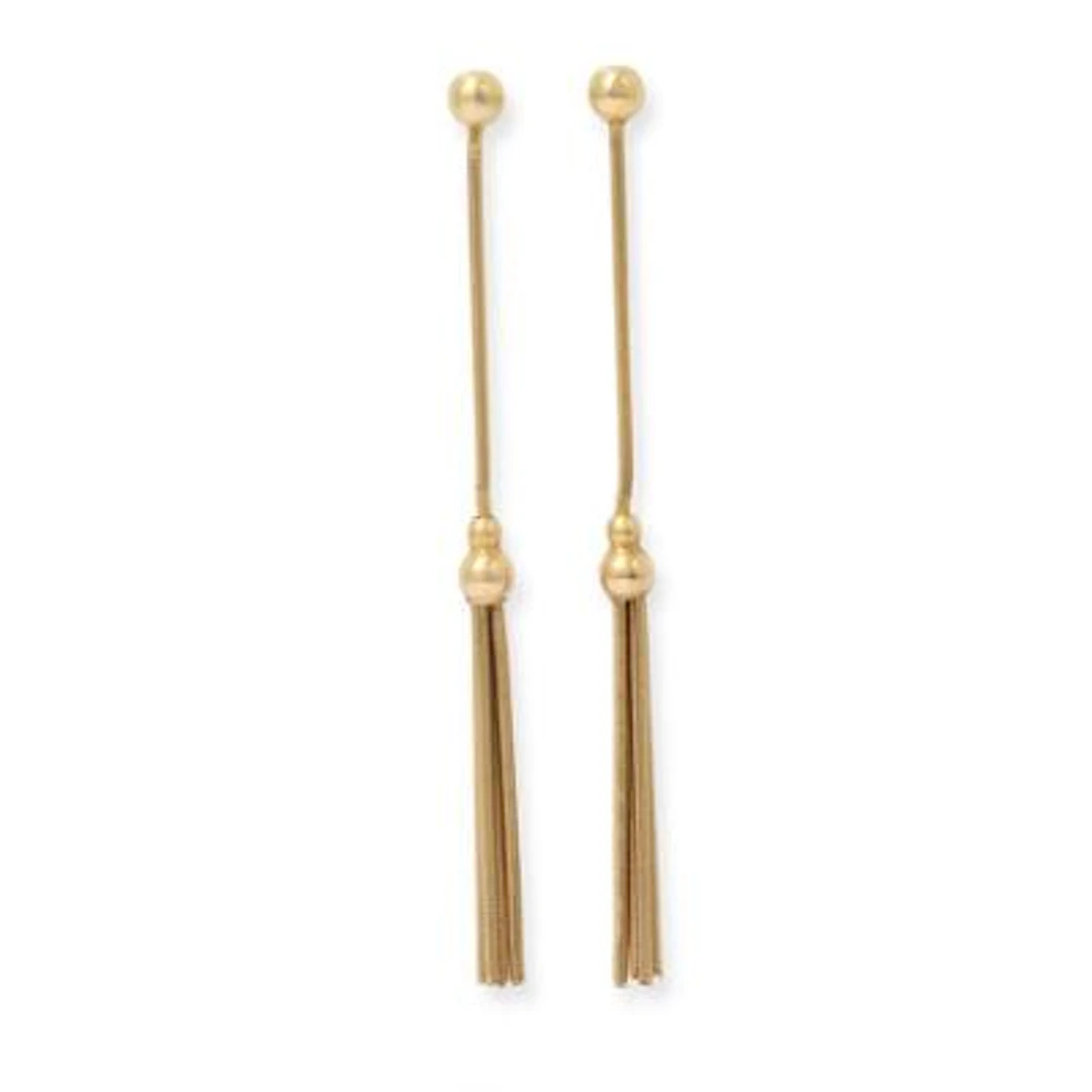 A pair of ear pendants of 14k gold. Weight in total app. 3.7 g. L.