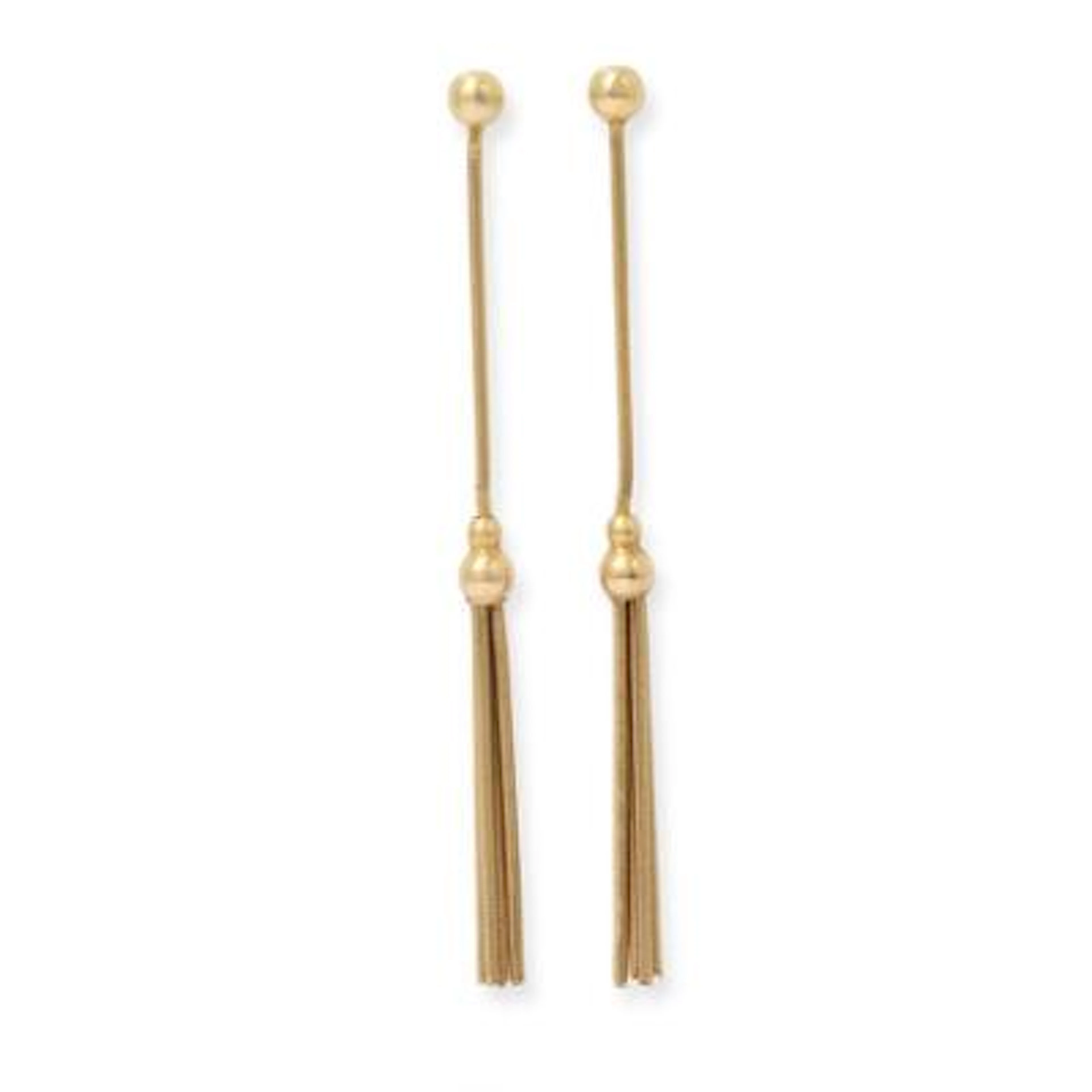 A pair of ear pendants of 14k gold. Weight in total app. 3.7 g. L.