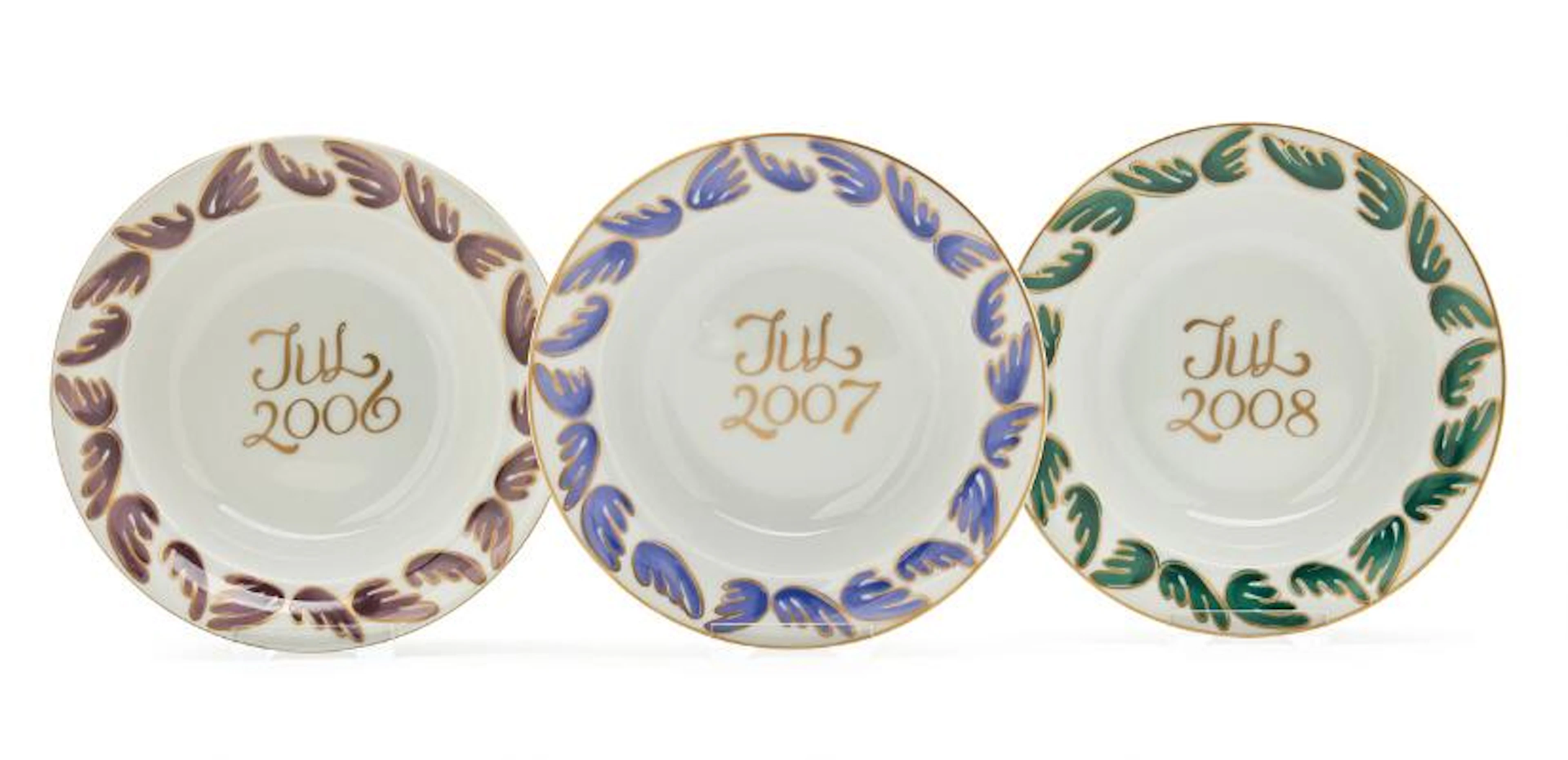 Her Majesty Queen Margrethe II of Denmark: Six porcelain deep dessert