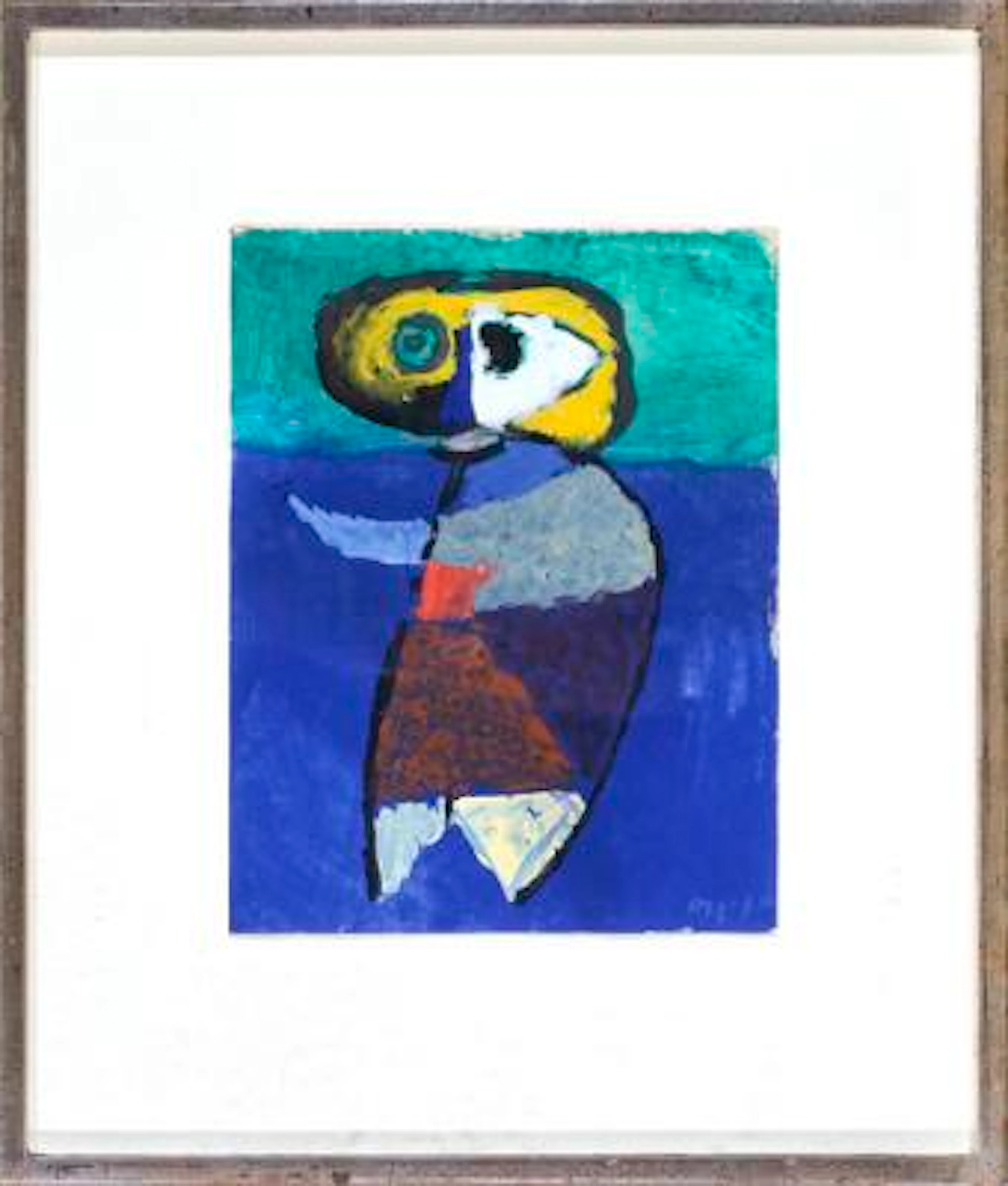 Asger Jorn: Figure composition. Signed Asger J. 41. Gouache on paper.