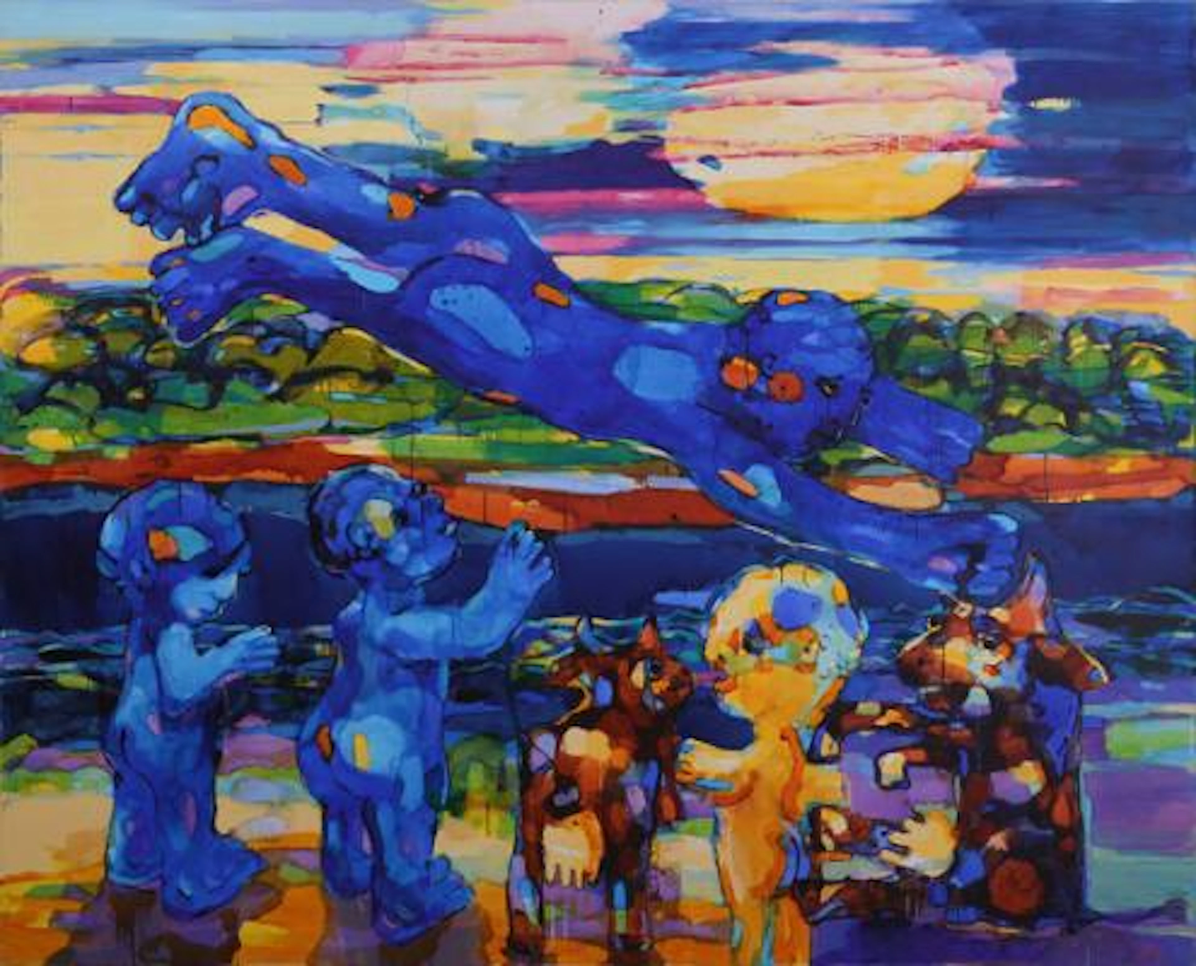 Vilmantas Marcinkevicius: "Friends Fly Away", 2009. Signed on the