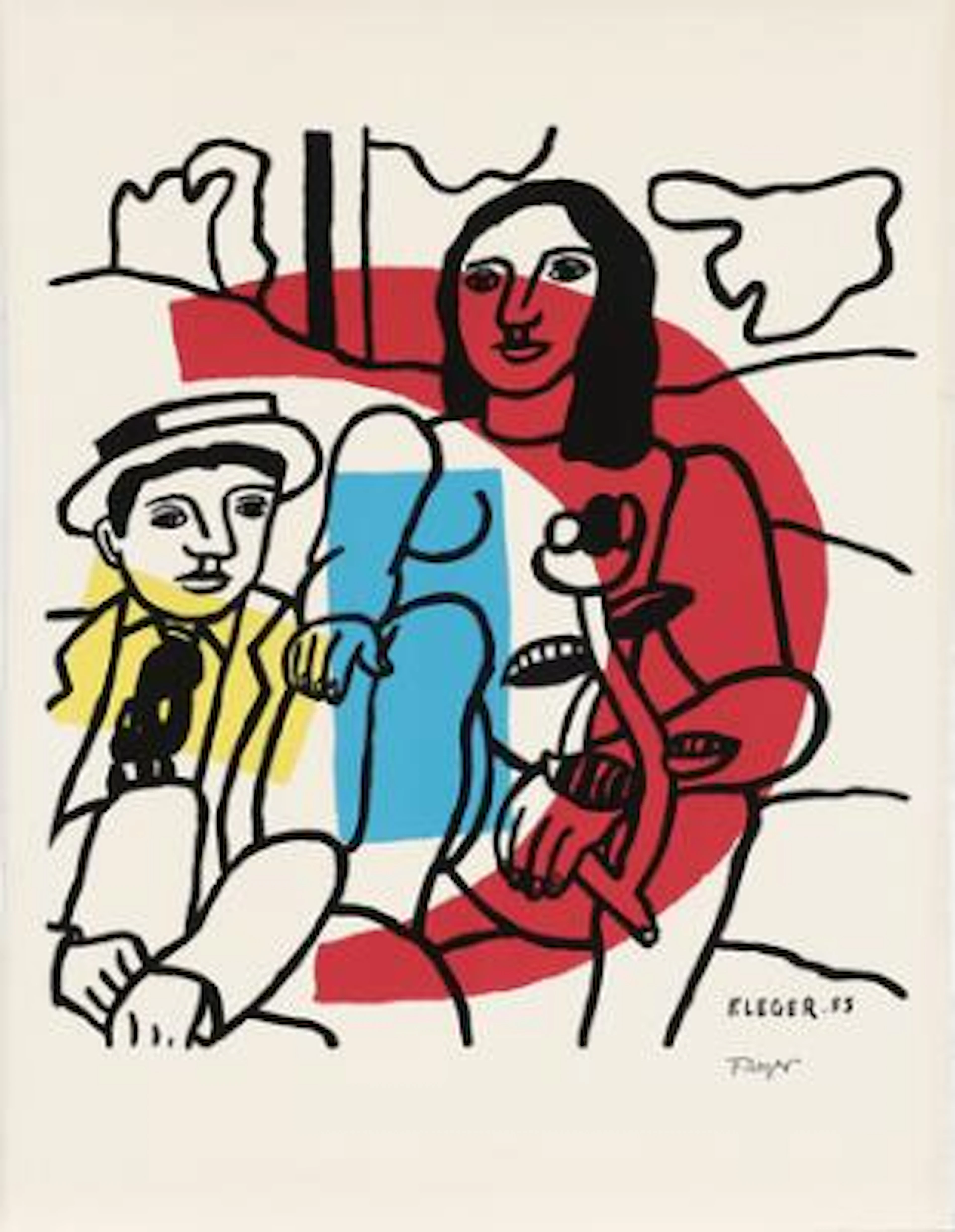 Fernand Léger, after: “The couple”. Signed in the print F. Leger.