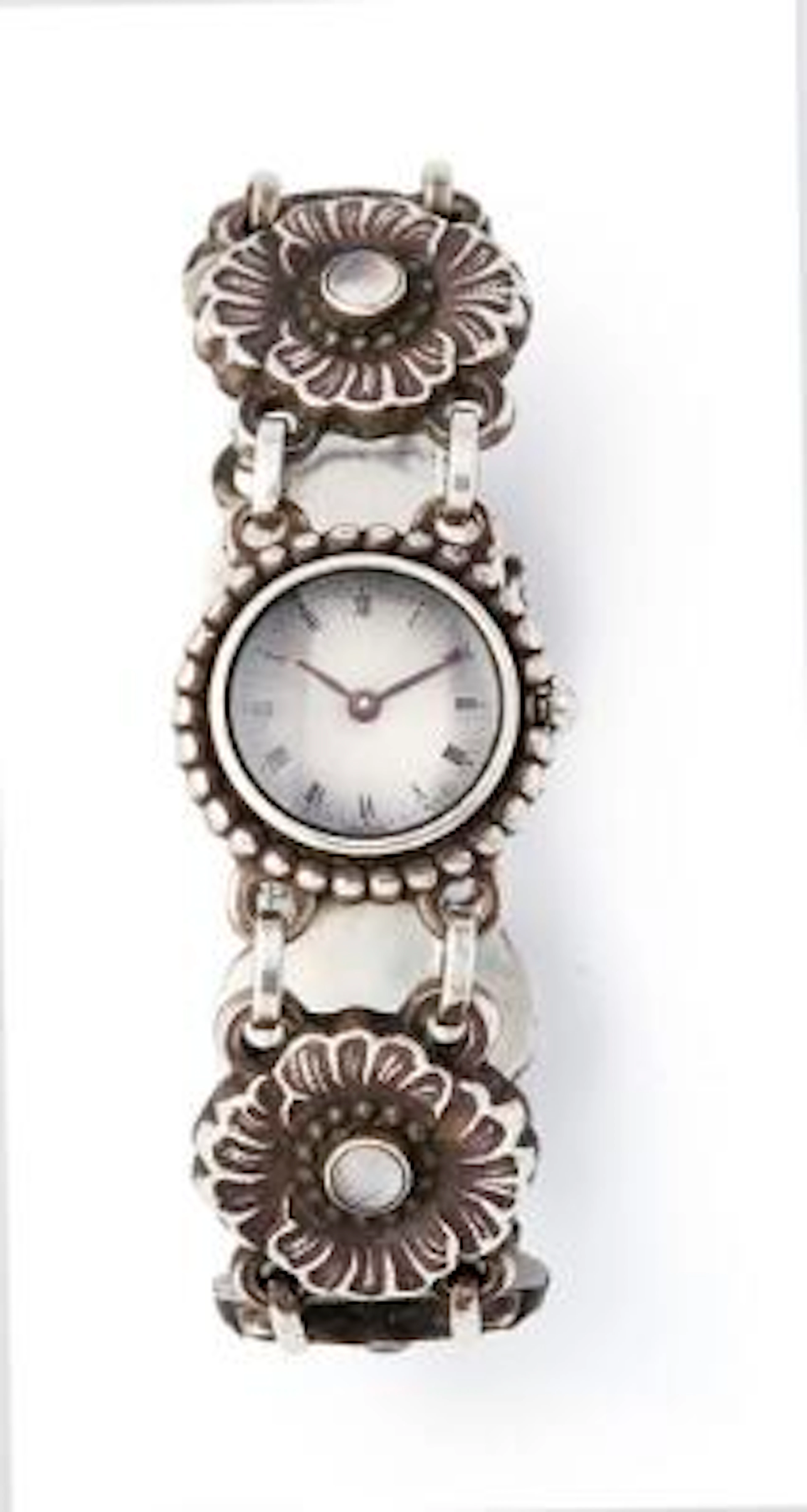 Georg Jensen: "Skønvirke" of silver, ref. 2366. Quartz movement. 1980s.