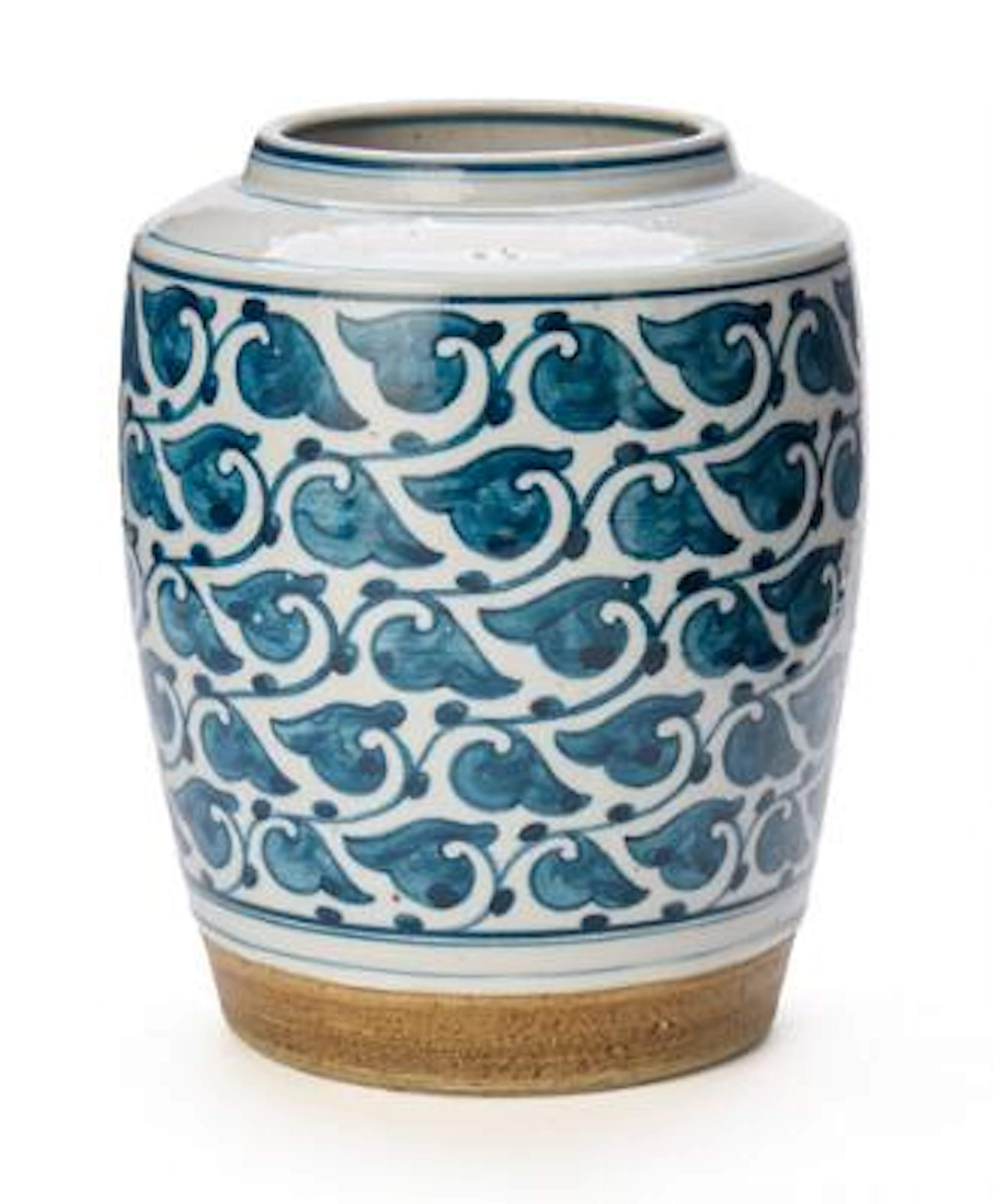 Erik Reiff: A stoneware vase with blue-glazed decor and transparent