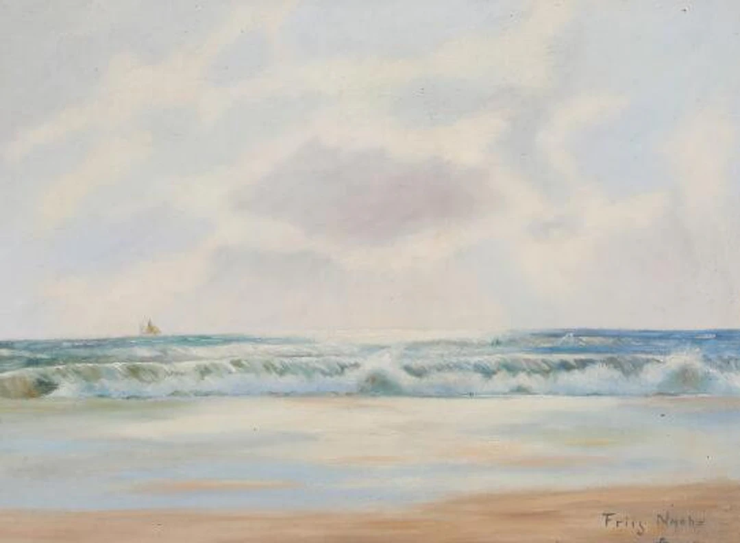 Poul Friis Nybo: Coastal view from Agger. Signed Friis Nybo, Agger.