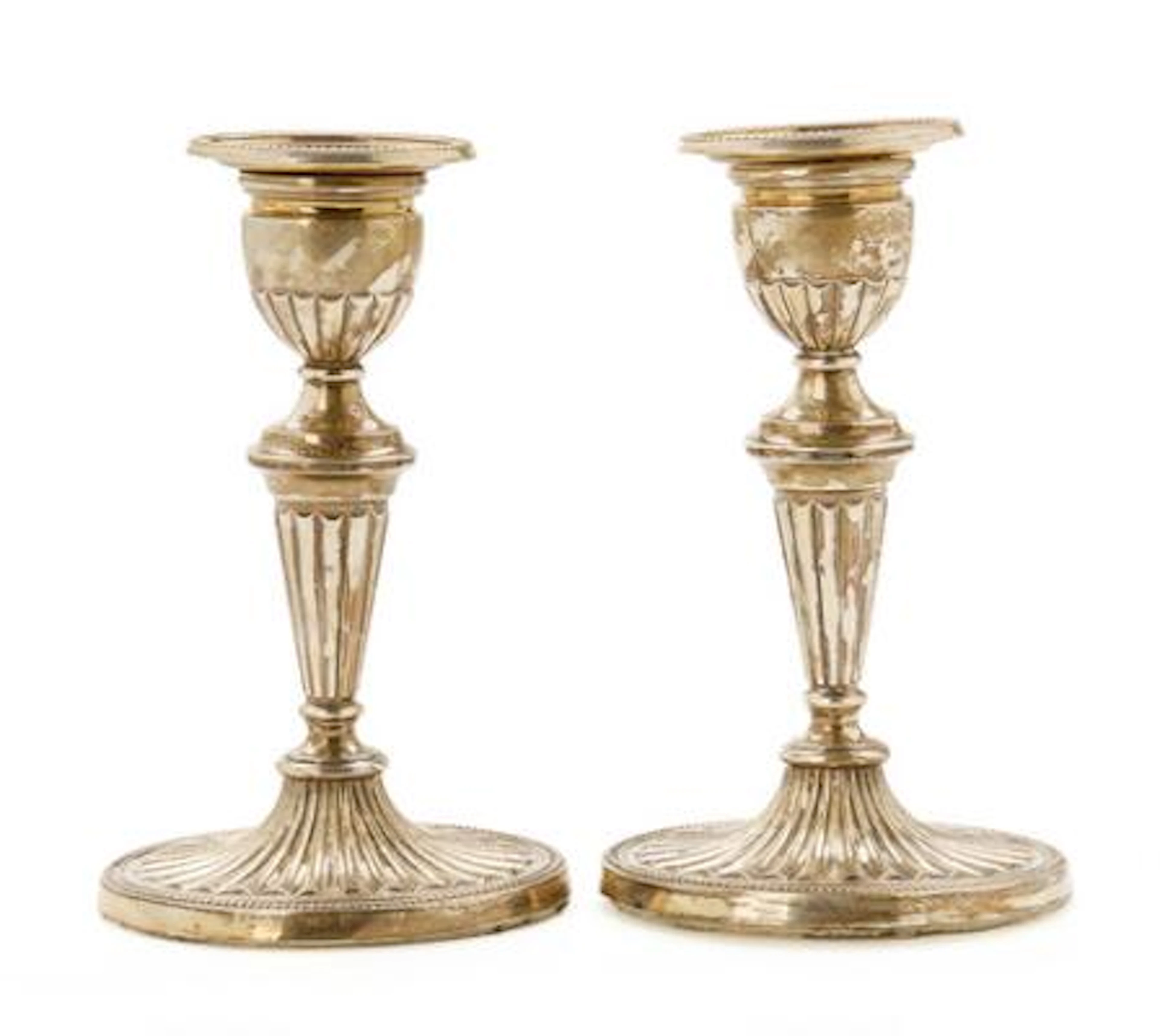 A pair of Danish empire style sterling silver candlesticks Svend Toxværd