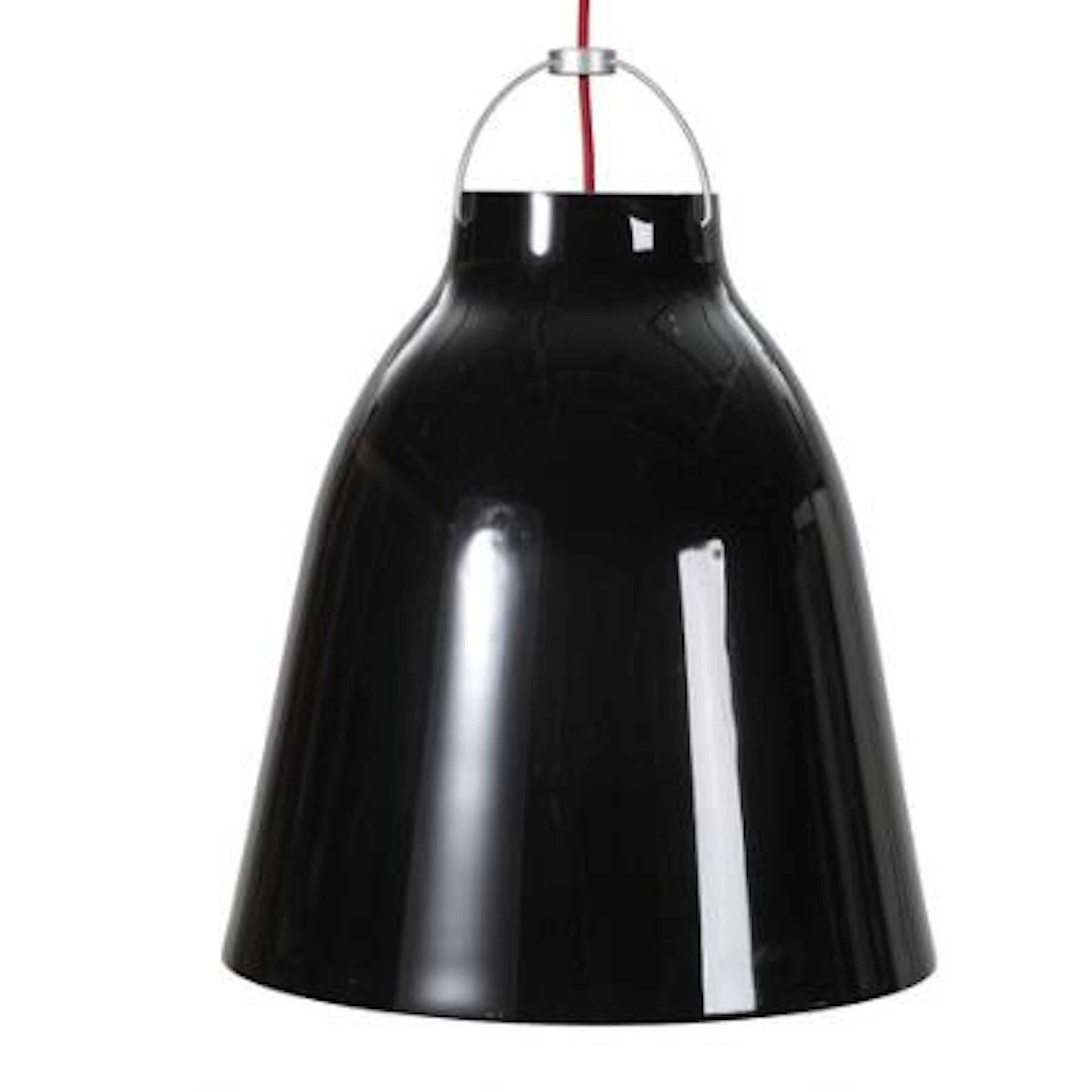Cecilie Manz: “Caravaggio P3". A pair of black lacquered metal pendants.