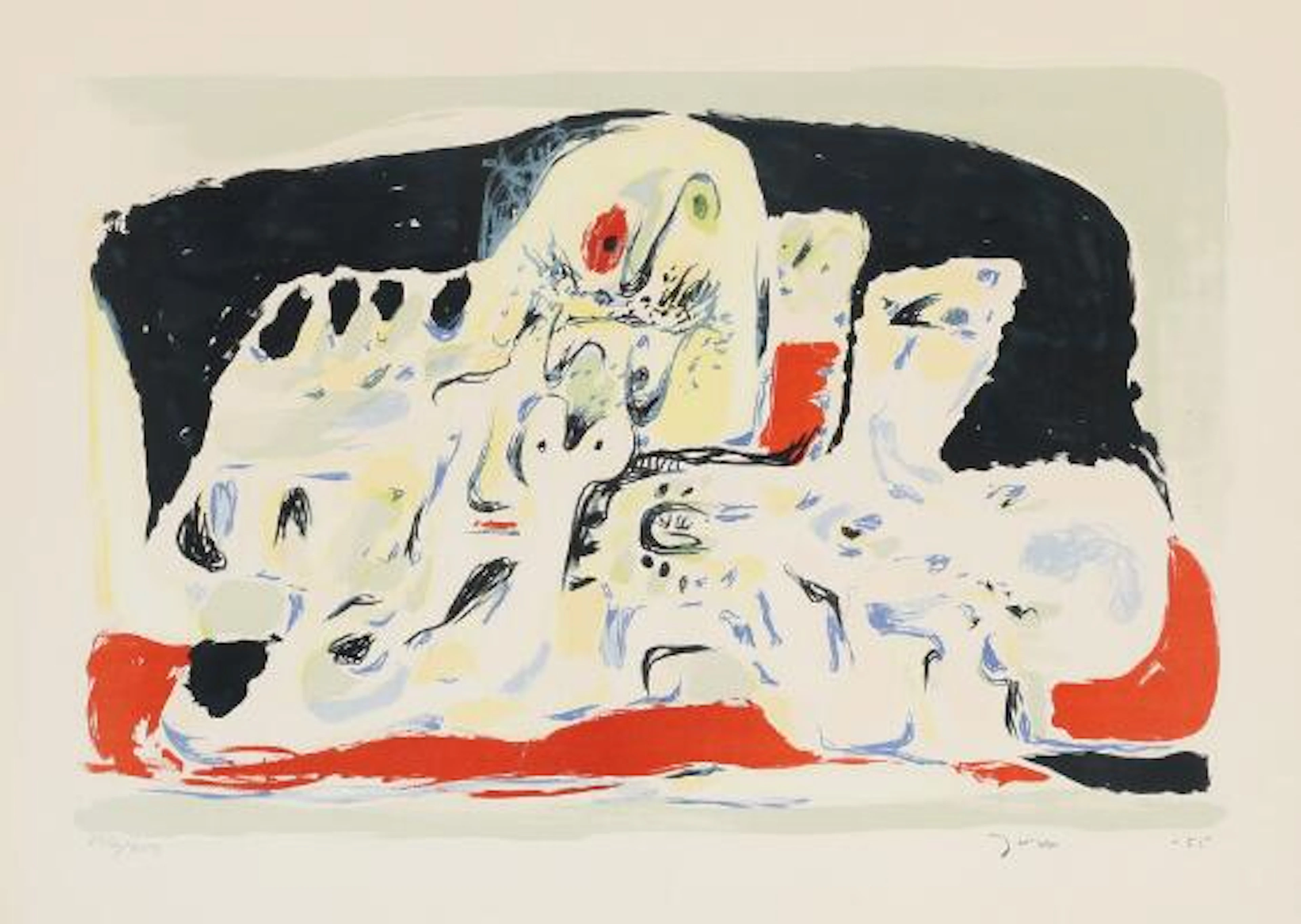 Asger Jorn: “Troldtøj”, 1955. Signed Jorn 55, 176/200. With dedication.
