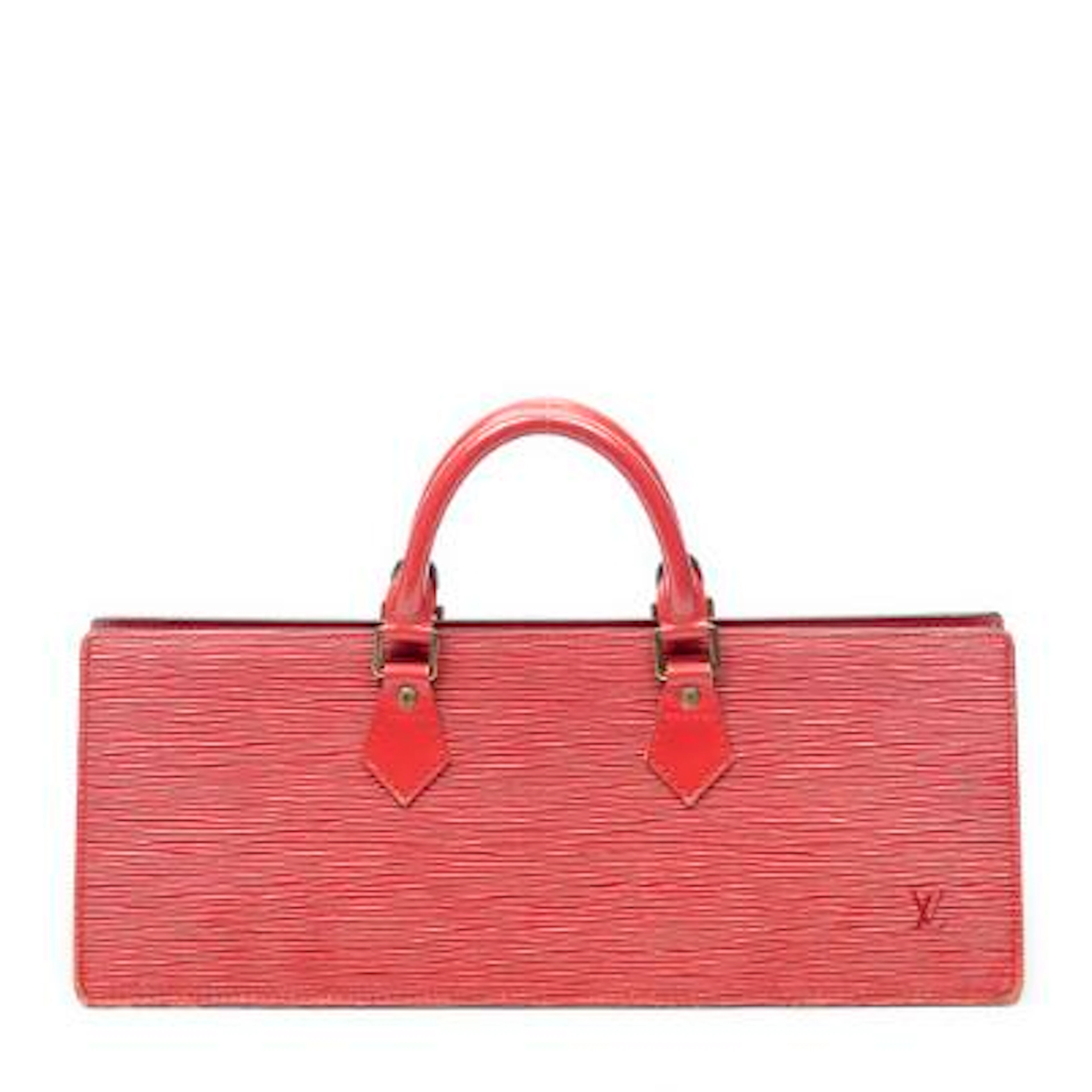 Louis Vuitton: A "Sac Triangle" handbag in red Epi-leather with two