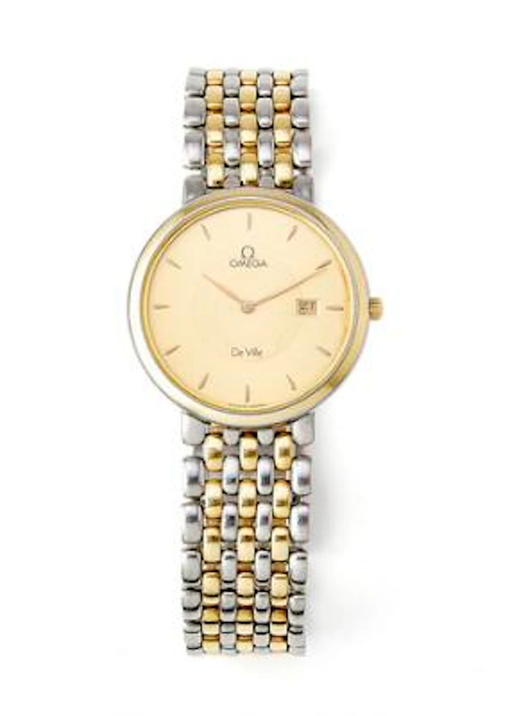 Omega: De Ville of 18k gold and steel, ref. 396.2379. Quartz movement