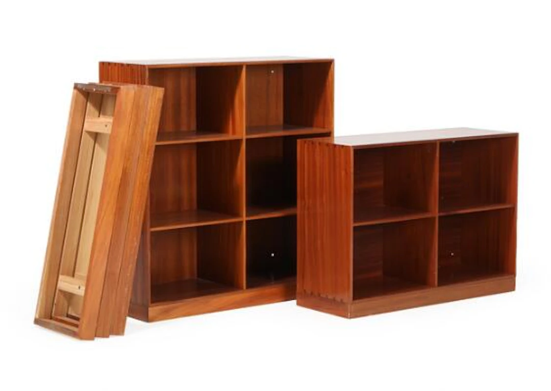 Mogens Koch: Two solid mahogany bookcases and five plinths. H./W.