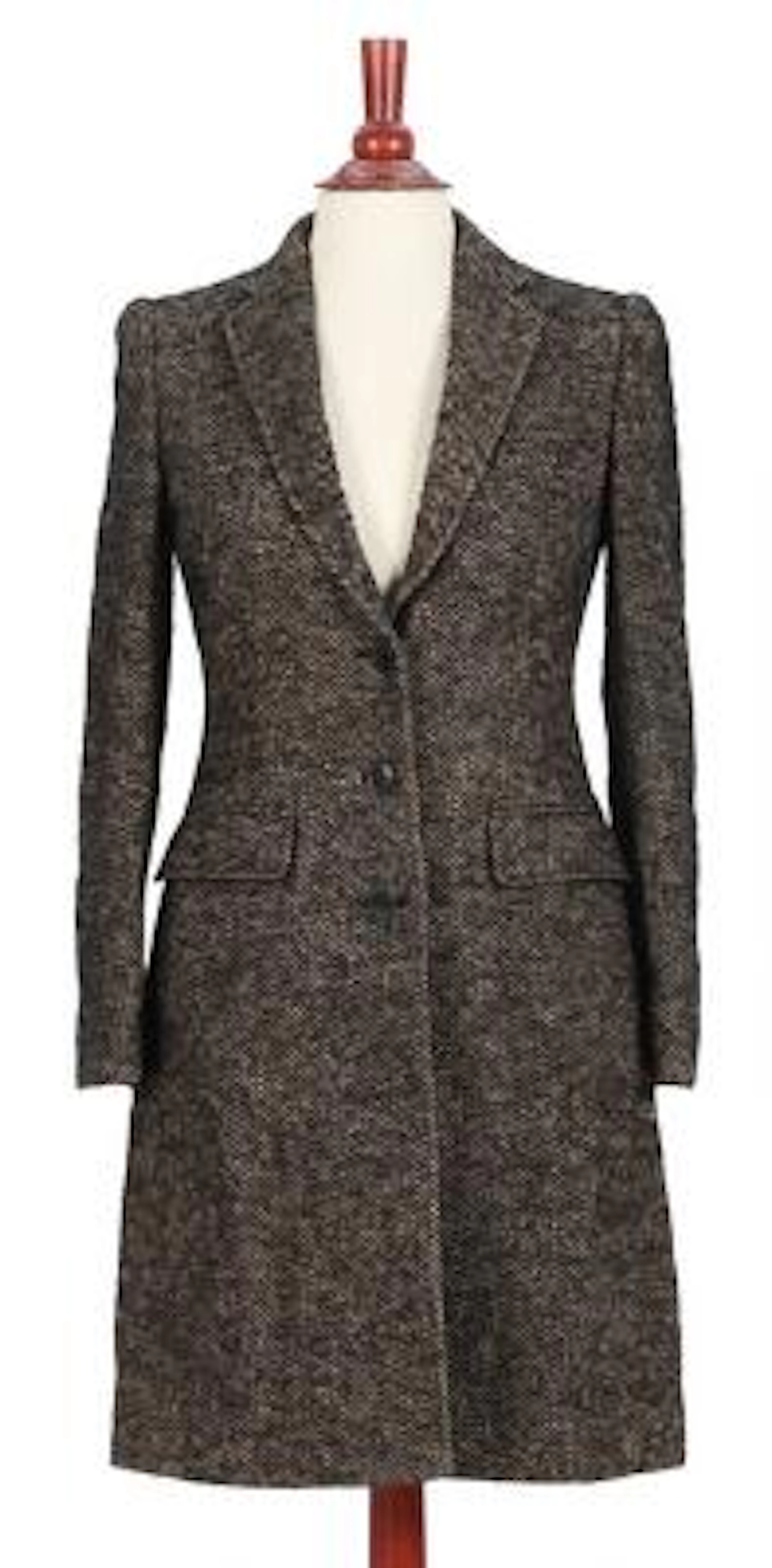 Dolce & Gabbana: A woolmix heringbone coat with leopard print lining.