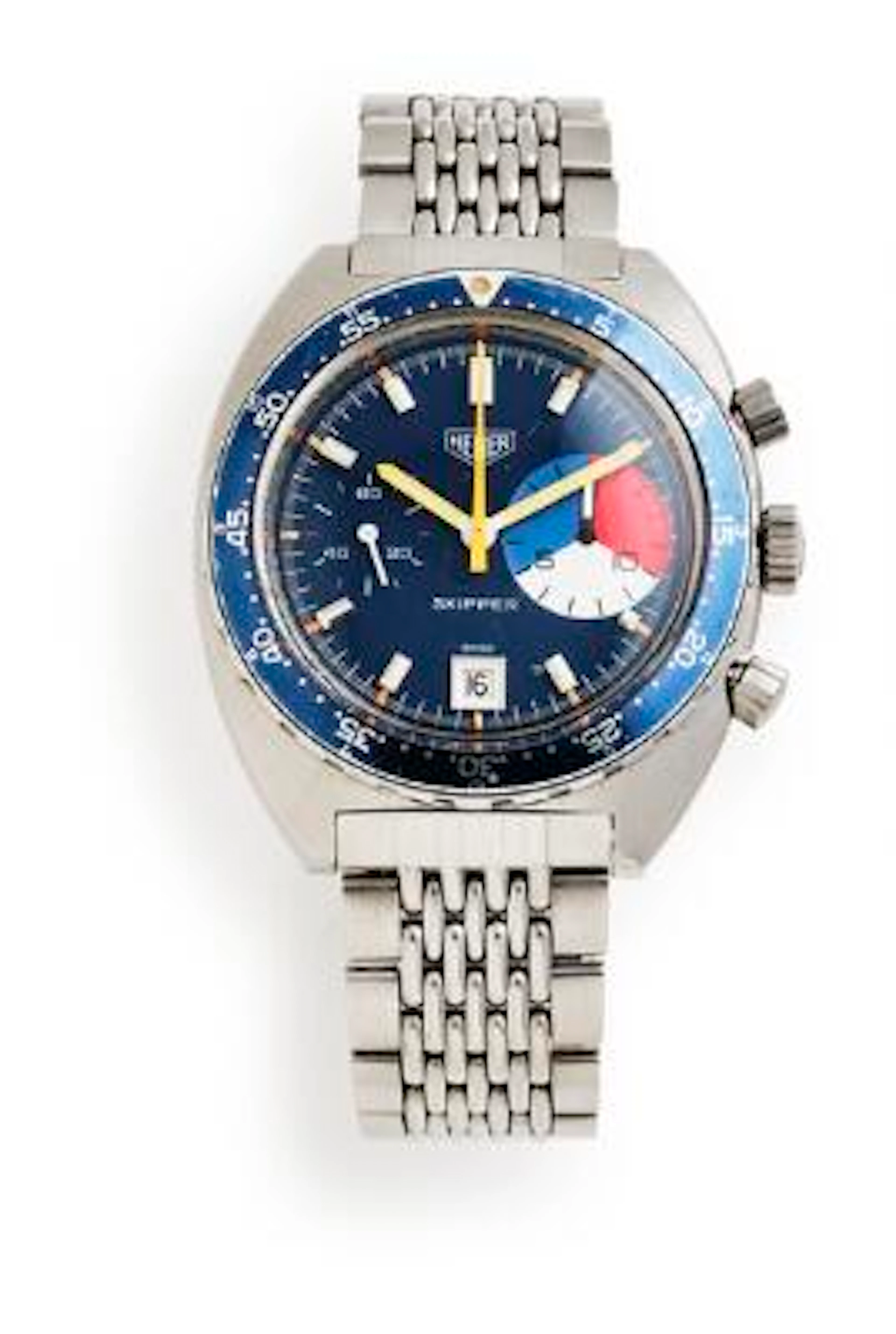 Heuer: Skipper "First execution" in steel, ref. 73464. Mechanical