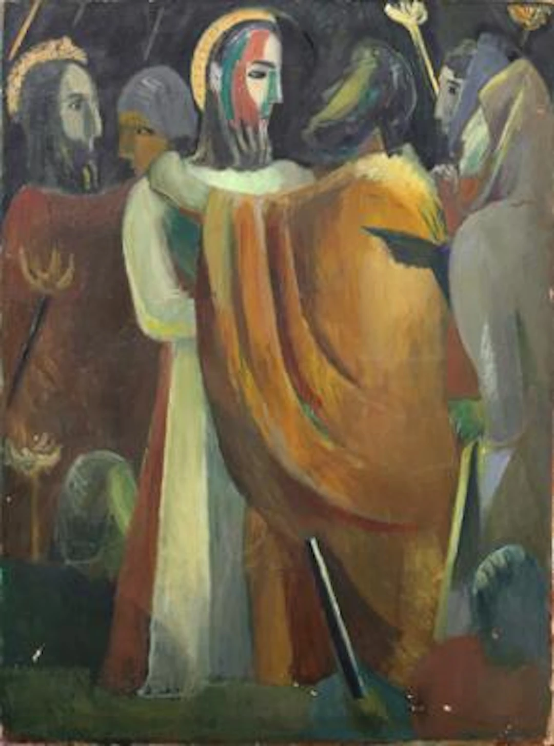 Ebba Carstensen: "Judas's Kiss". Signed on the reverse. Oil on canvas.