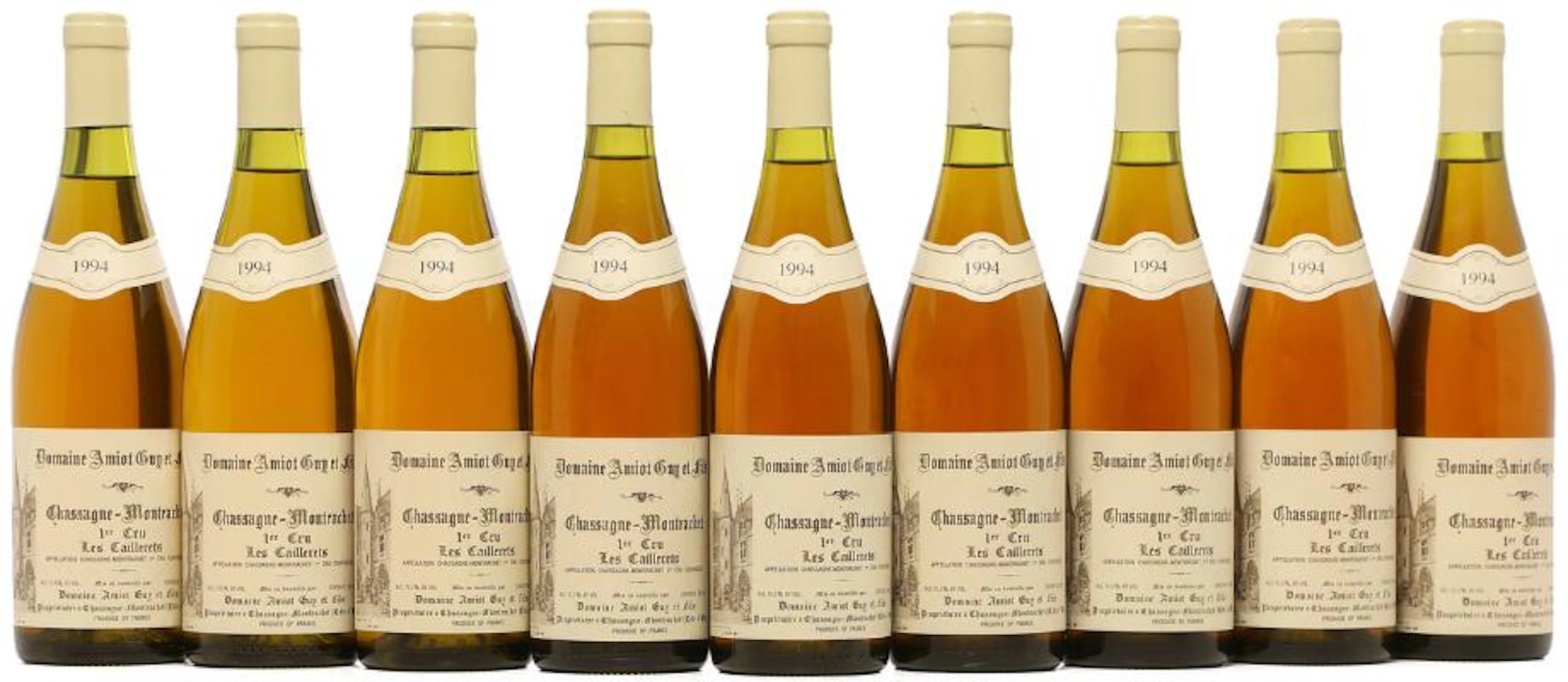 9 bts. Chassagne Montrachet 1. Cru "Les Caillerets", Domaine Amiot