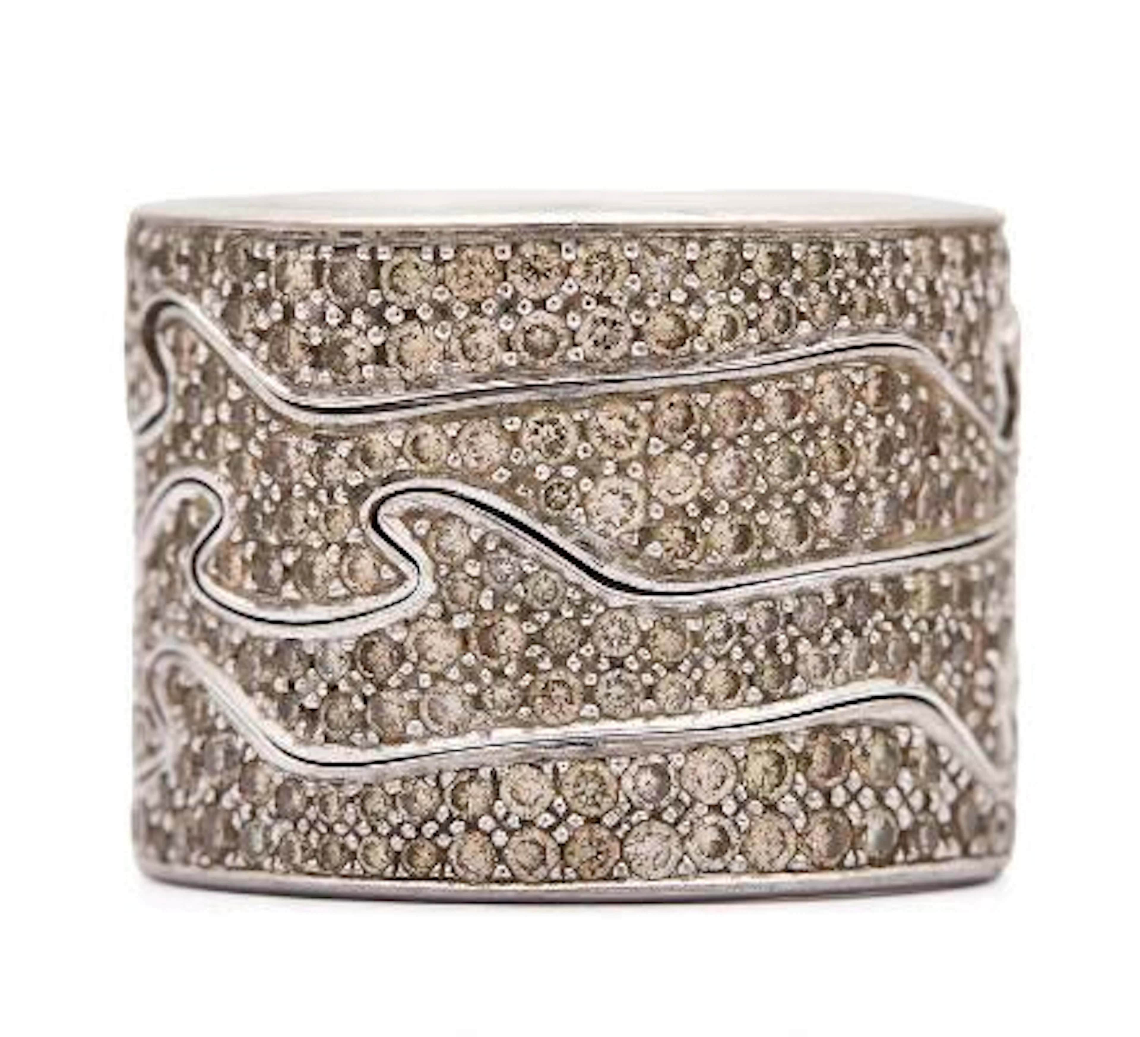 Georg Jensen: A "Fusion" four part diamond ring set with numerous
