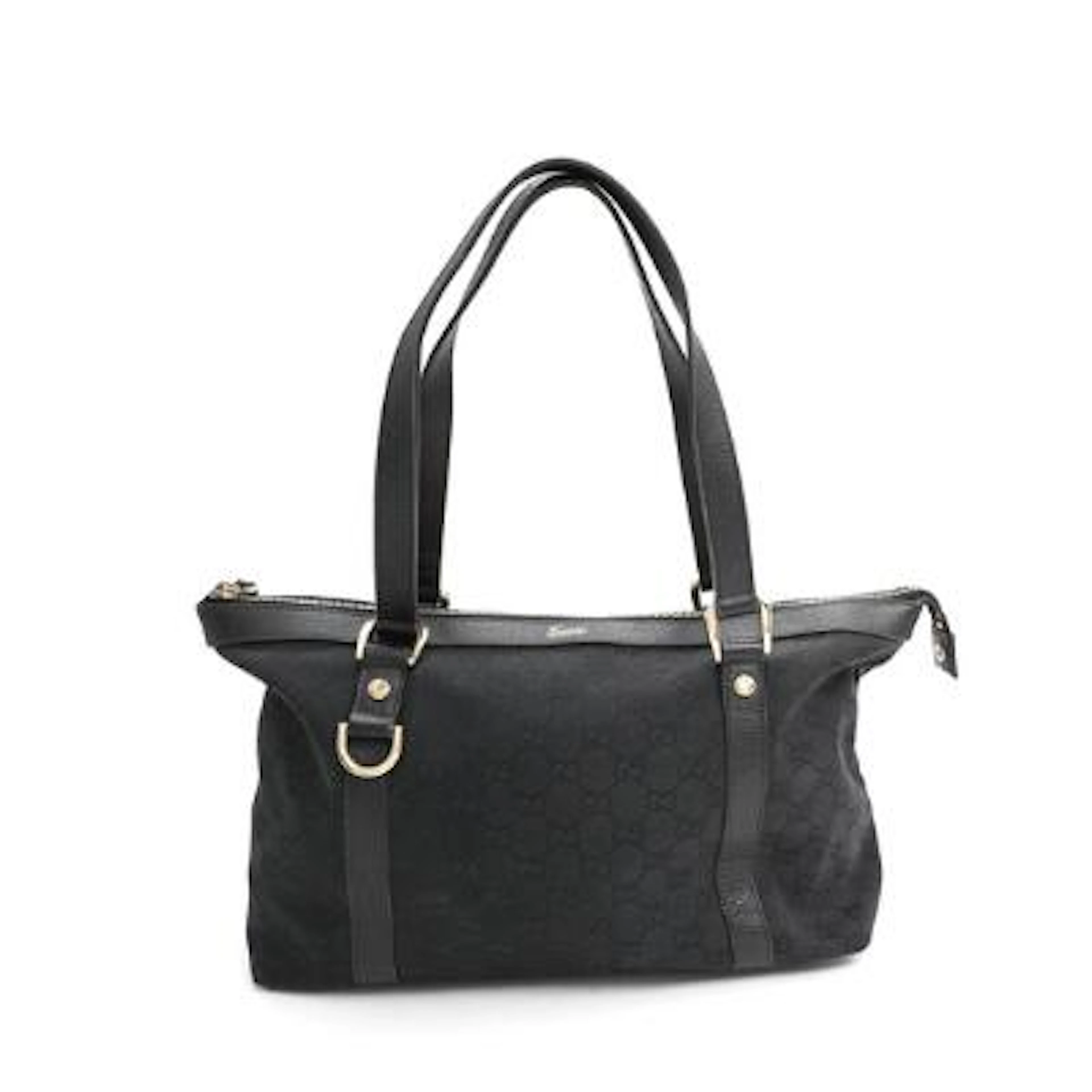 Gucci: 'Medium Abbey Tote' bag in black monogram canvas with black