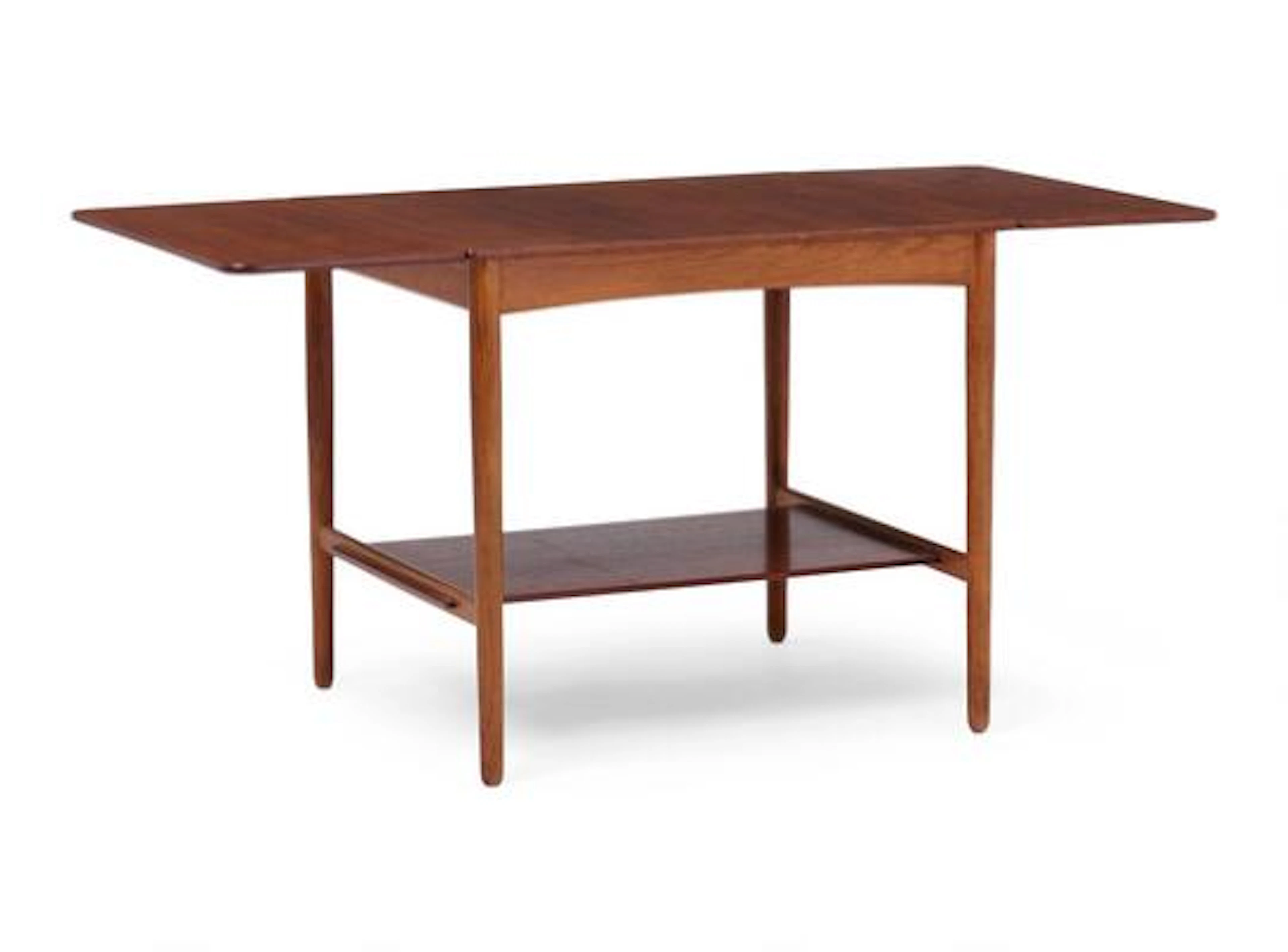 Hans J. Wegner: “AT 32”. Coffee table with oak frame, teak flip-down