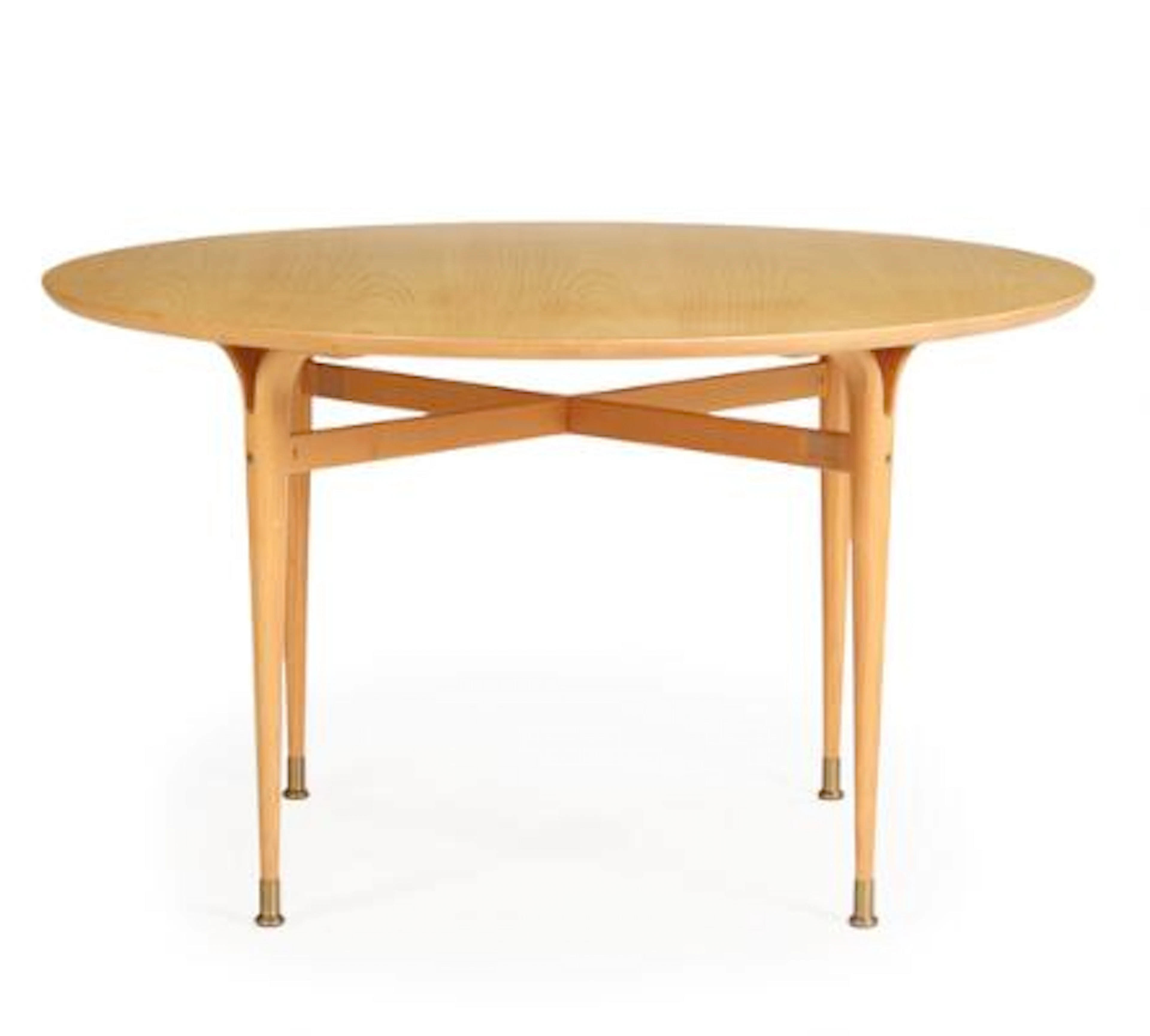 Bruno Mathsson: A circular diningtable of ash. Manufactured and marked