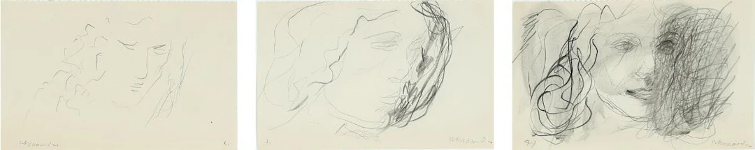 Peter Brandes: Untitled. Signed Peter Brandes 71. Pencil on paper.