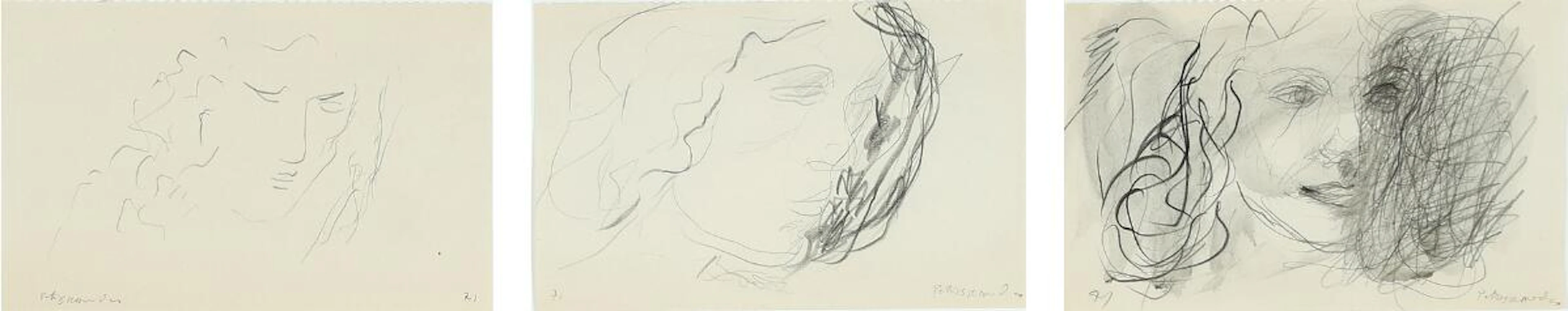 Peter Brandes: Untitled. Signed Peter Brandes 71. Pencil on paper.