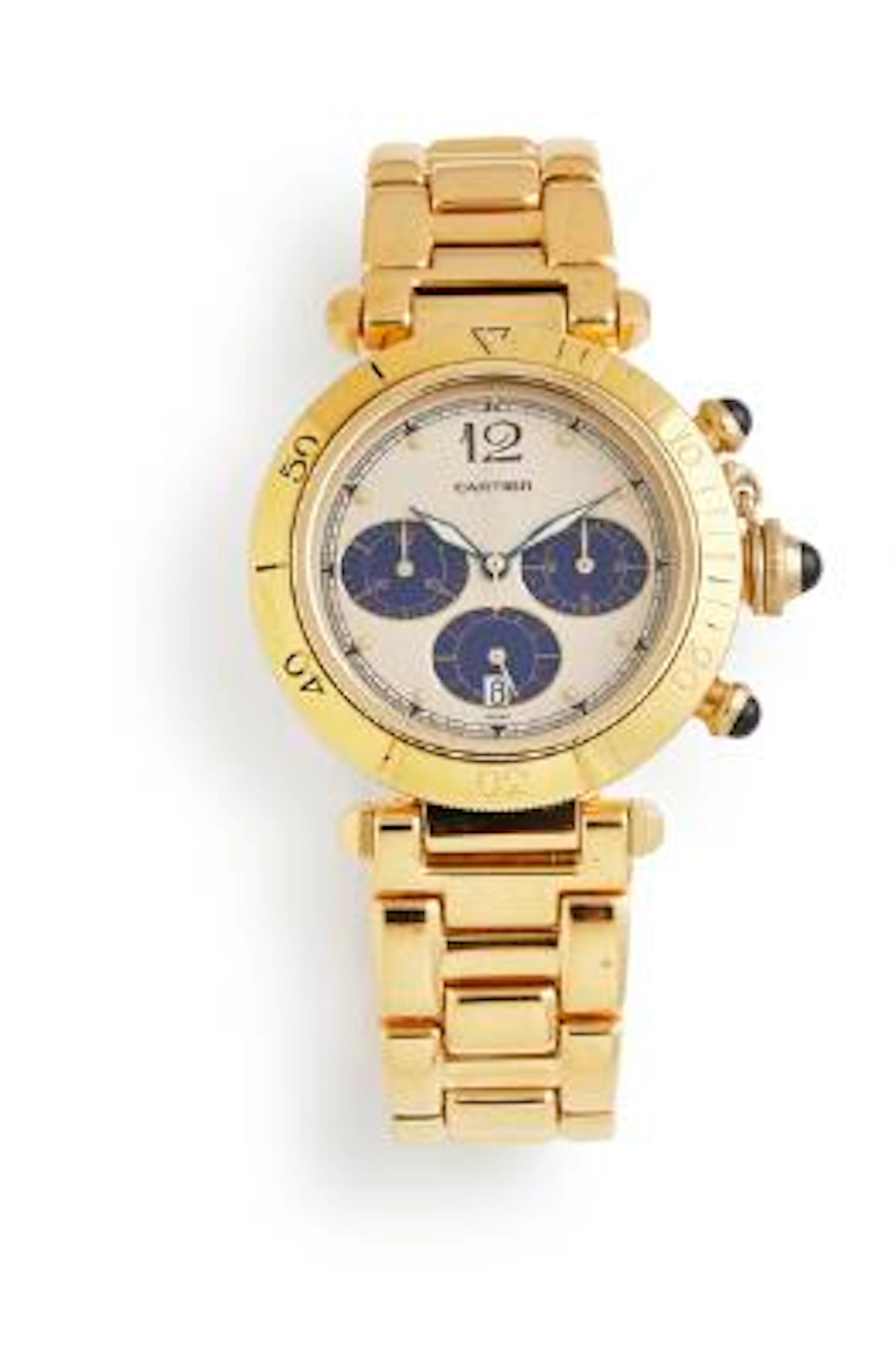 Cartier: Pasha of 18k gold, ref. 30009. Quartz movement. 2000s. –