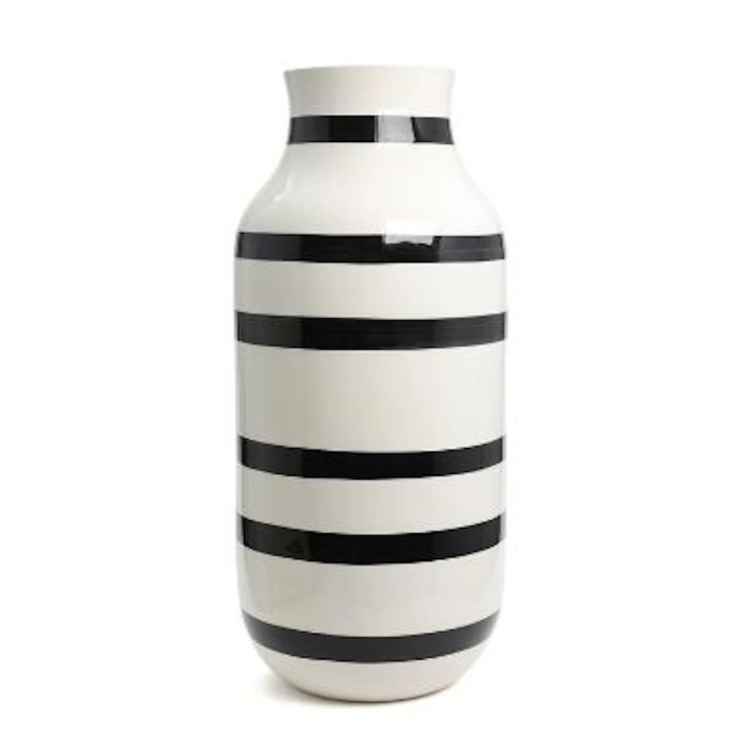 Kähler: "Omaggio". Faience floor vase decorated with horizontal stripes.