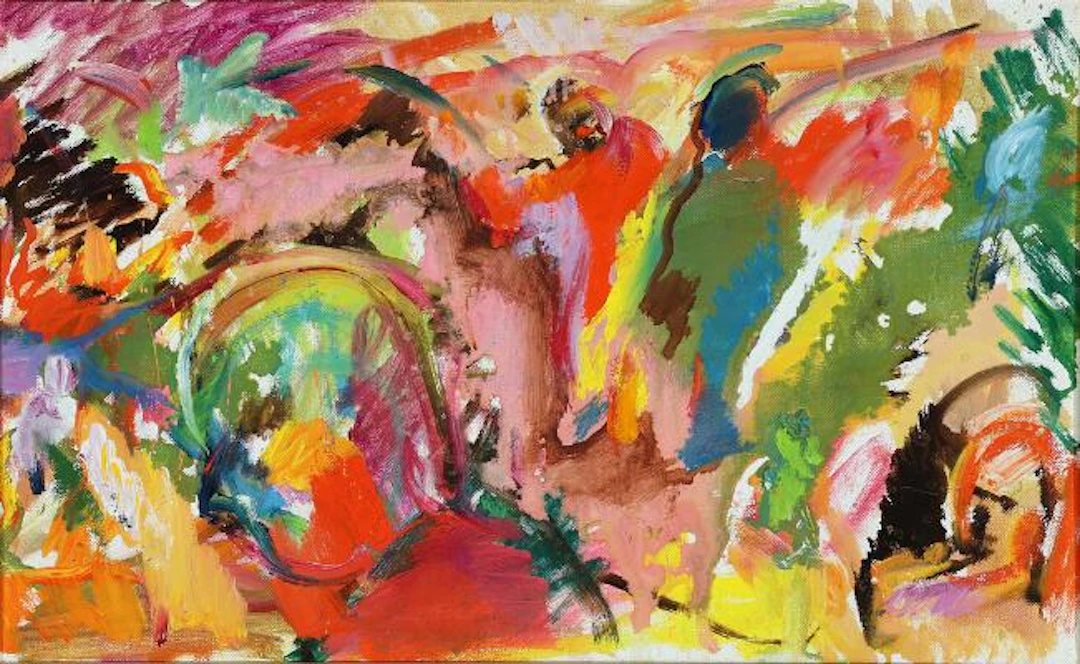 Jørgen Teik Hansen: "Dade kom hjem", 1977. Signed, titled and dated