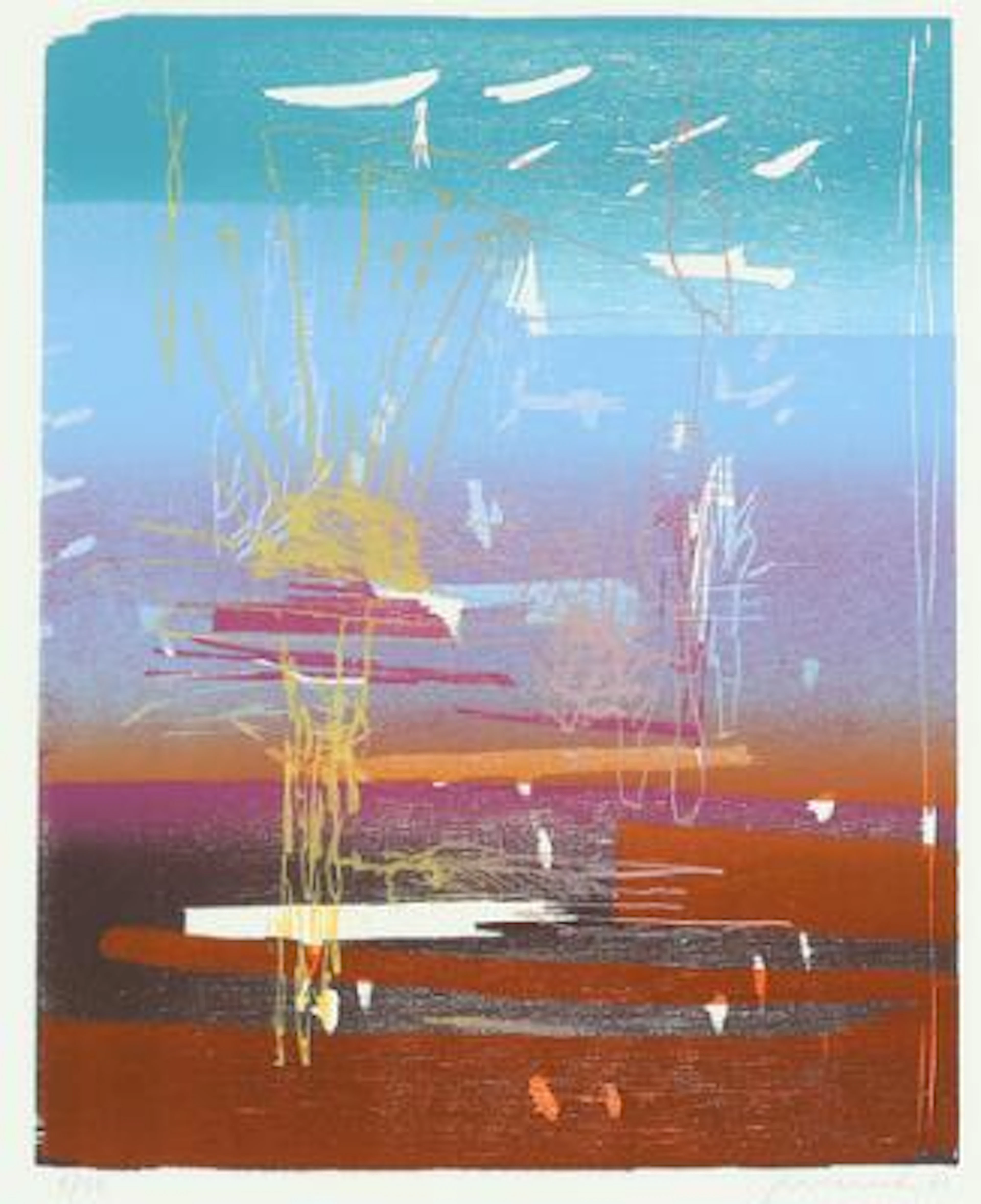 Peter Brandes: Untitled. Signed Brandes 99, 8/99. Lithograph in colours.