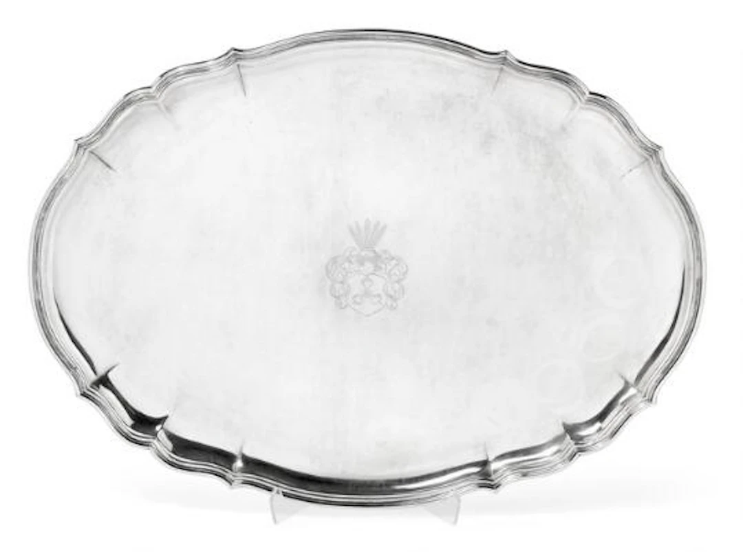 A. Michelsen: A large Danish serving dish in silver with the Sehested