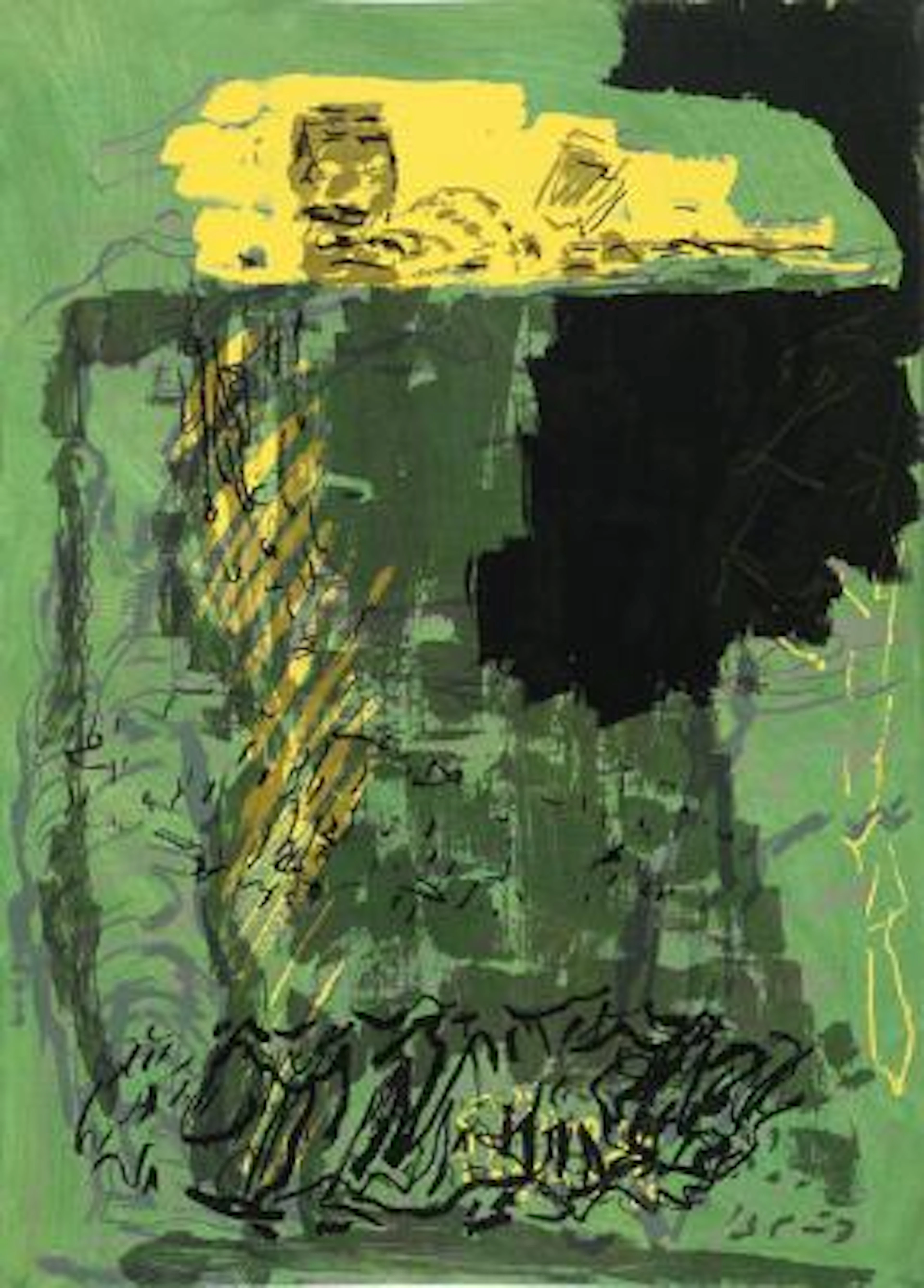 Per Kirkeby: Untitled. "Hansen-tryk". Signed PK 09, bat. Edition of