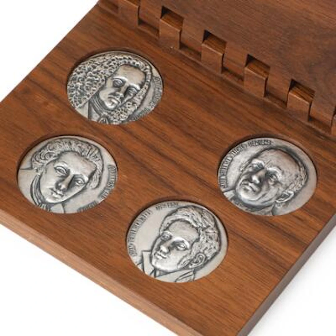 Collection "Four Danish Authors", Ag, 233.4 g 925/1000, in original
