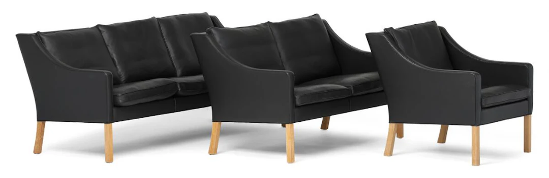 Børge Mogensen: Sofa group comprising three-seater sofa, two-seater