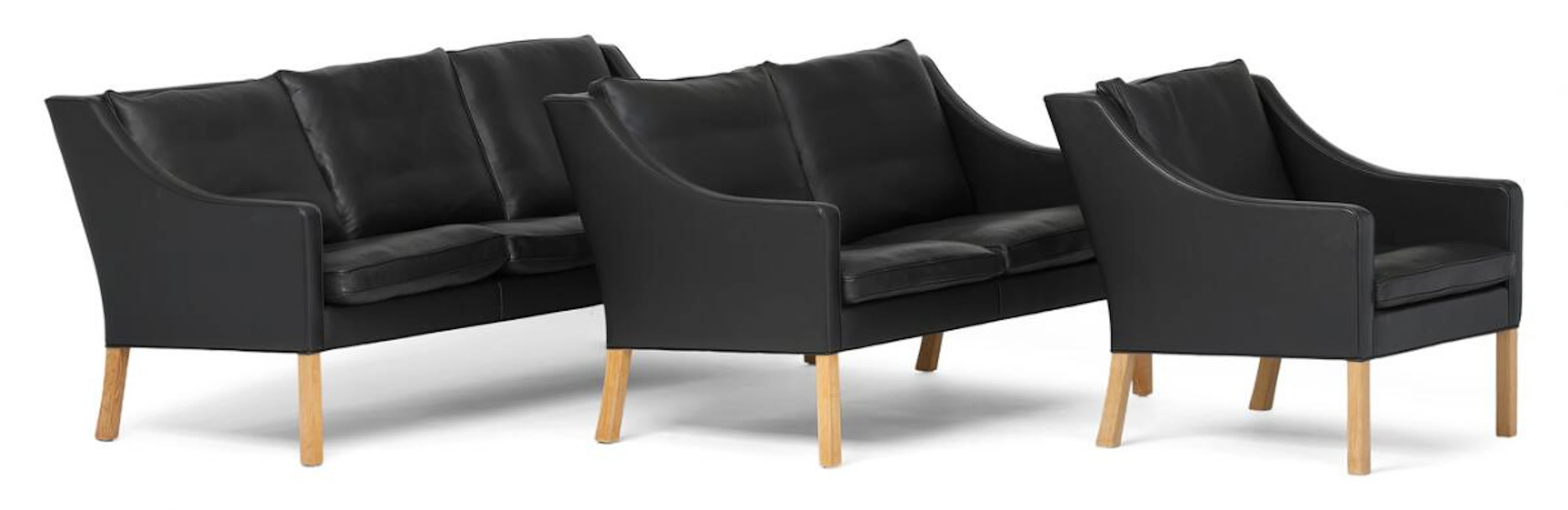 Børge Mogensen: Sofa group comprising three-seater sofa, two-seater