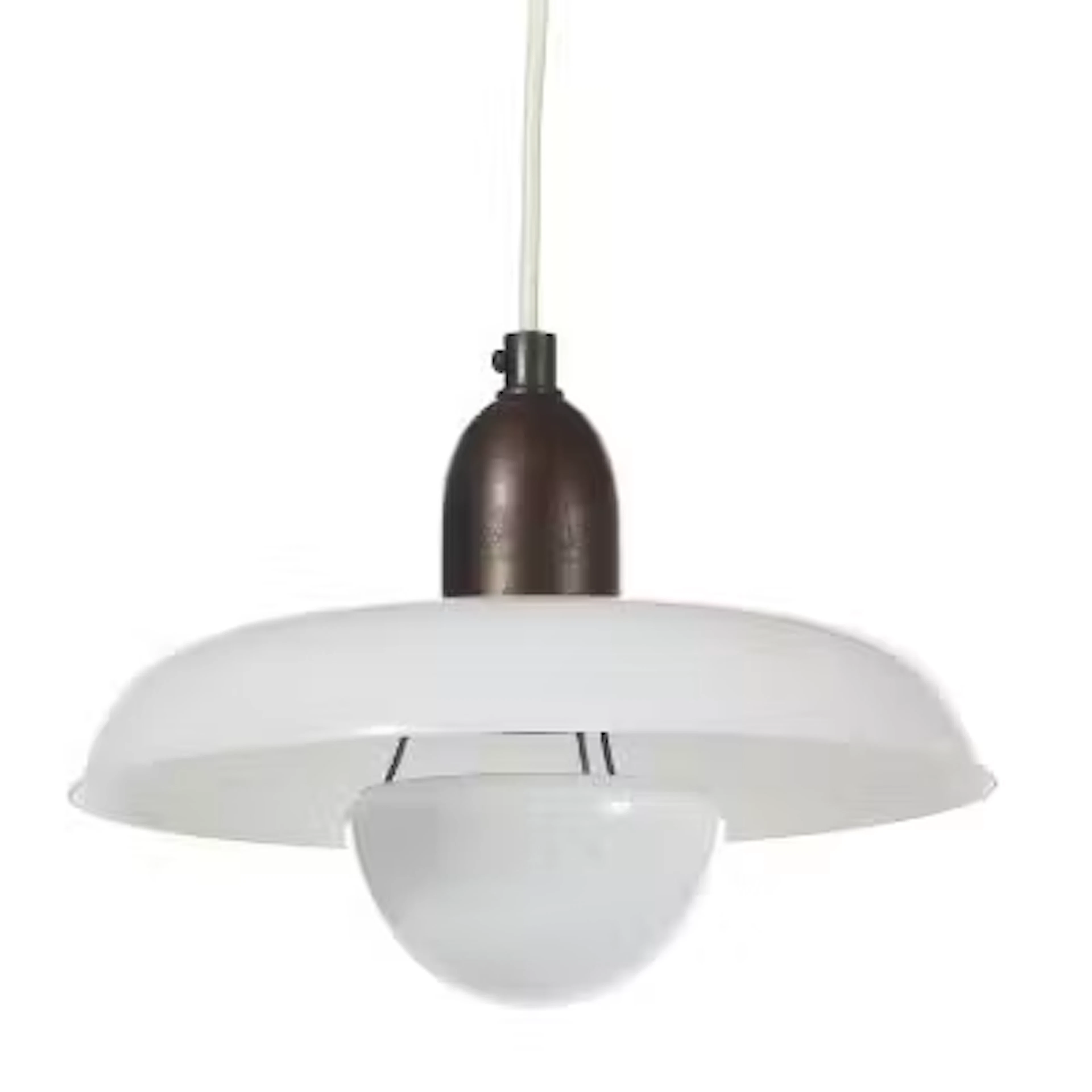 Piet Hein: "Ra". A two-layer opal glass pendant. Manufactured by Lyfa.