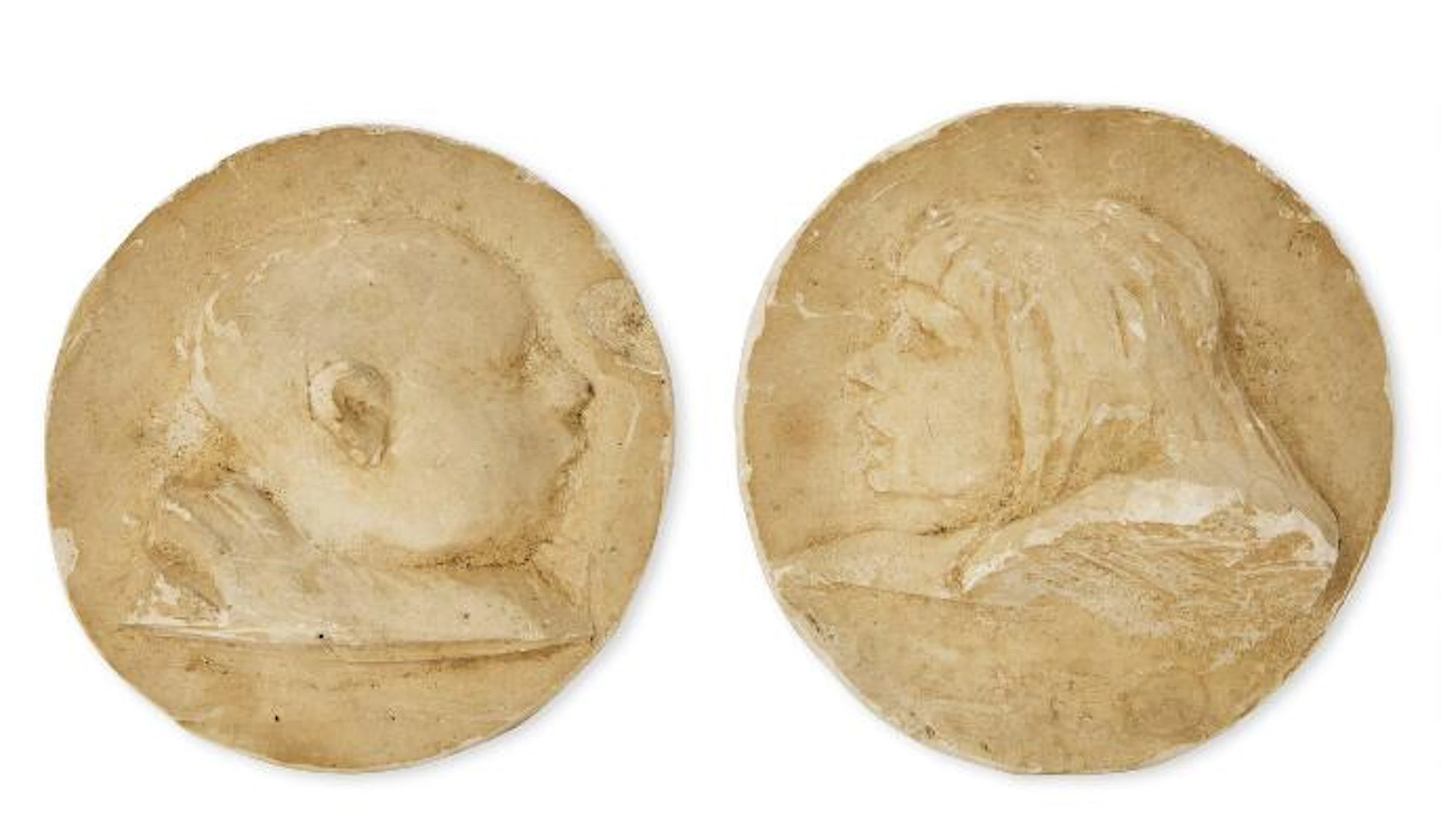 Paul Gauguin, attributed: Two portraits. On the reverse inscribed: