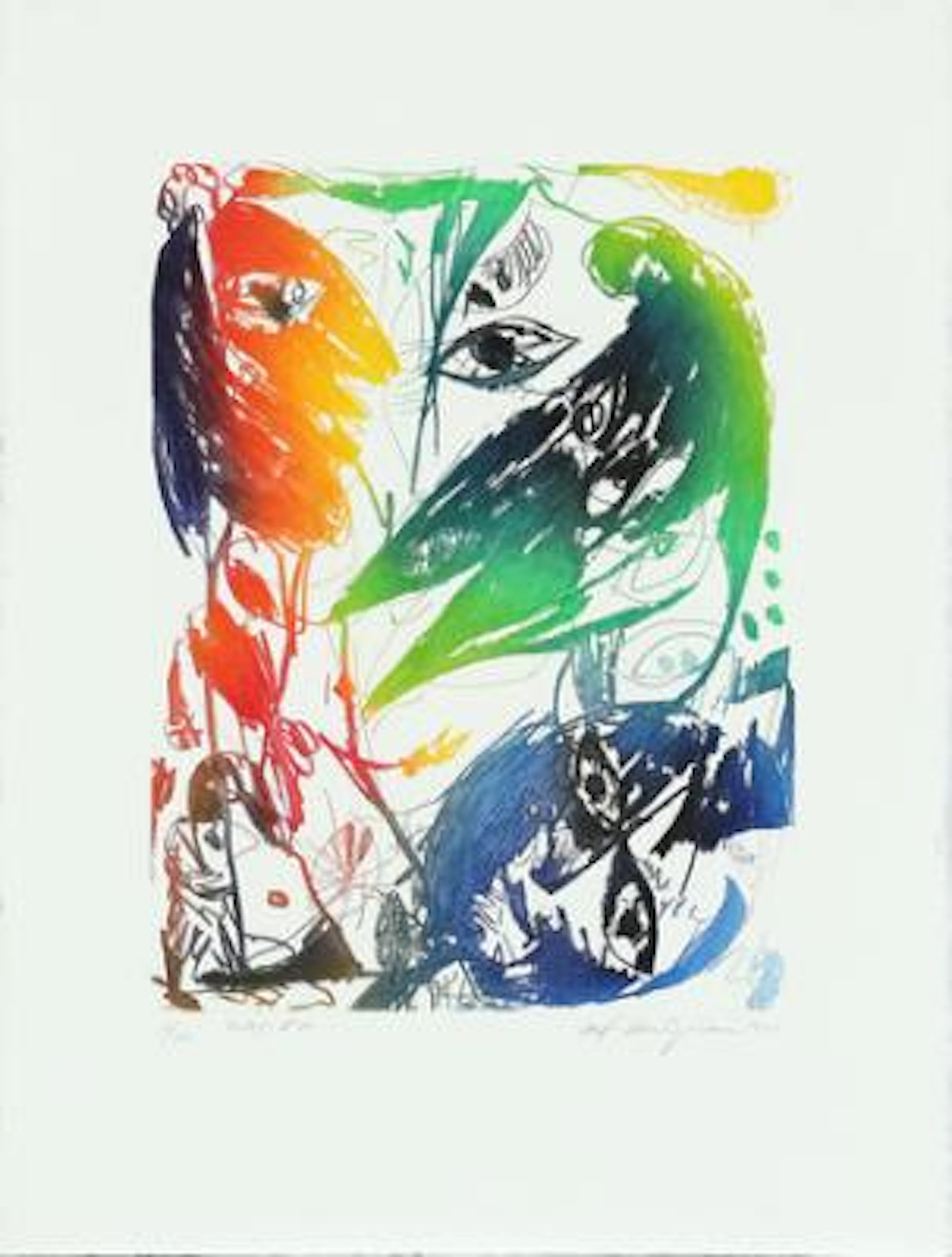 Carl-Henning Pedersen: "Visage d'or”. Signed Carl-Henning Pedersen.