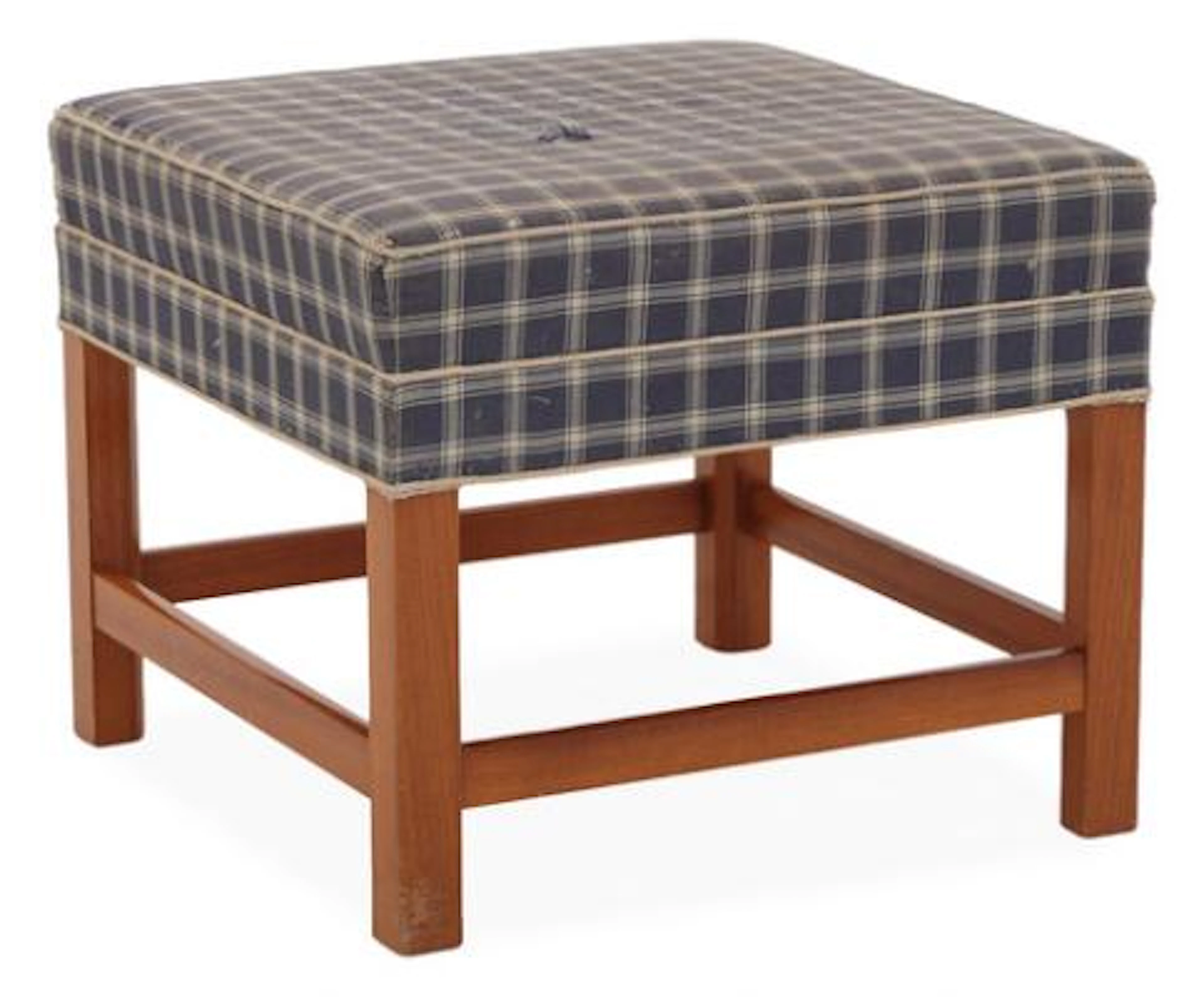 Kaare Klint: Stool with frame of mahogany, seat upholstered with Cotil
