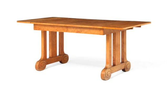 Cathrine Mathilde Horsbøl: Birch dining table with extension and two