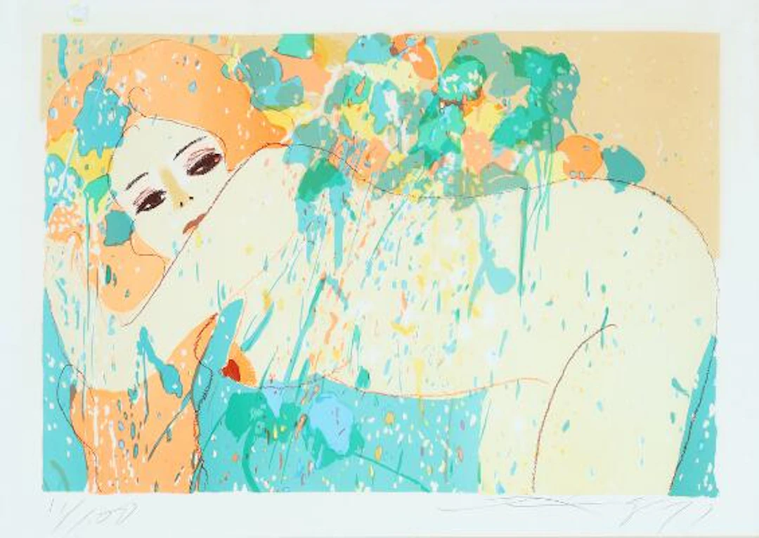 Walasse Ting: Untitled. Signed Ting 77, 11/100. Lithograph in colours.
