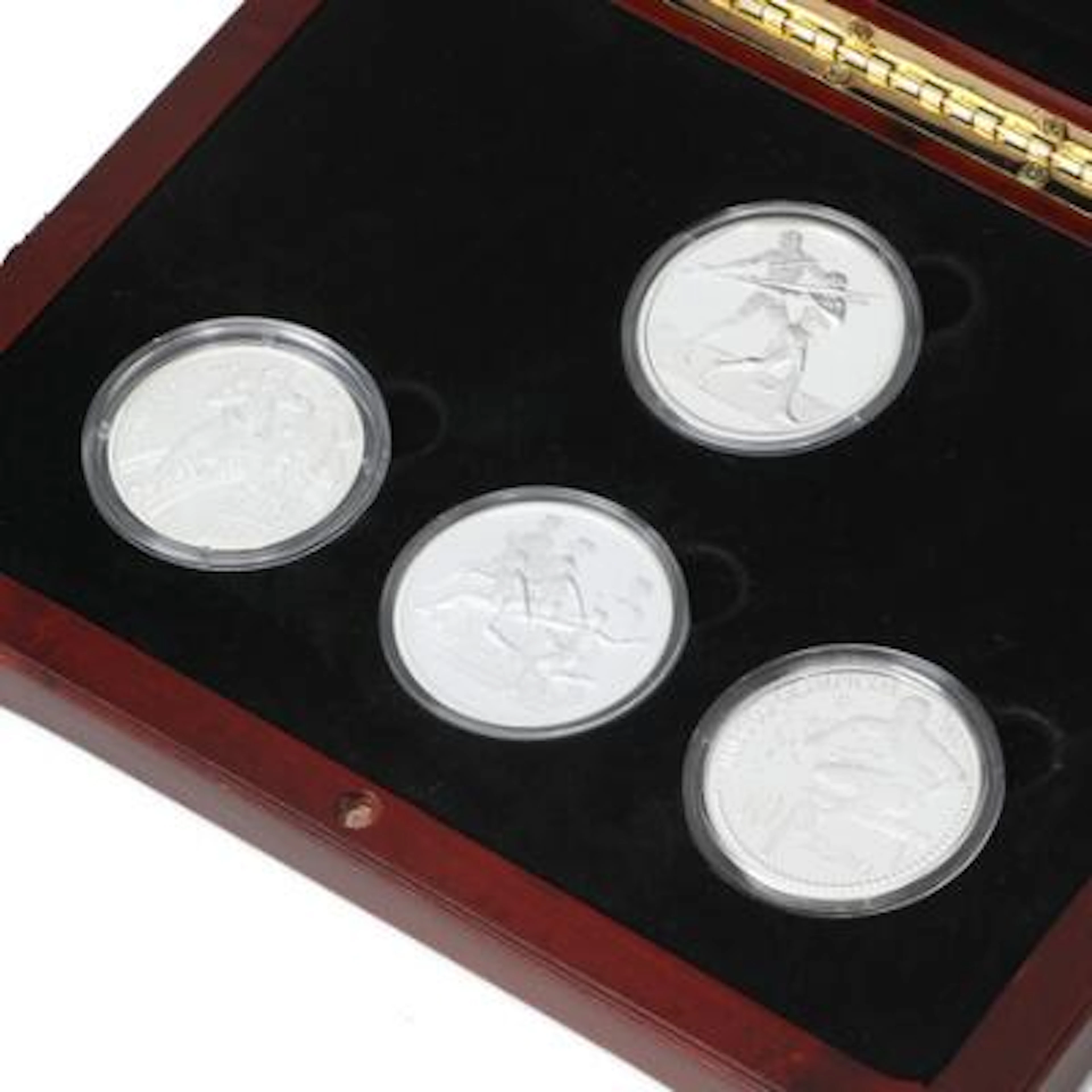 Collection of silver coins commemorating the Athens 2004 Olympic Games