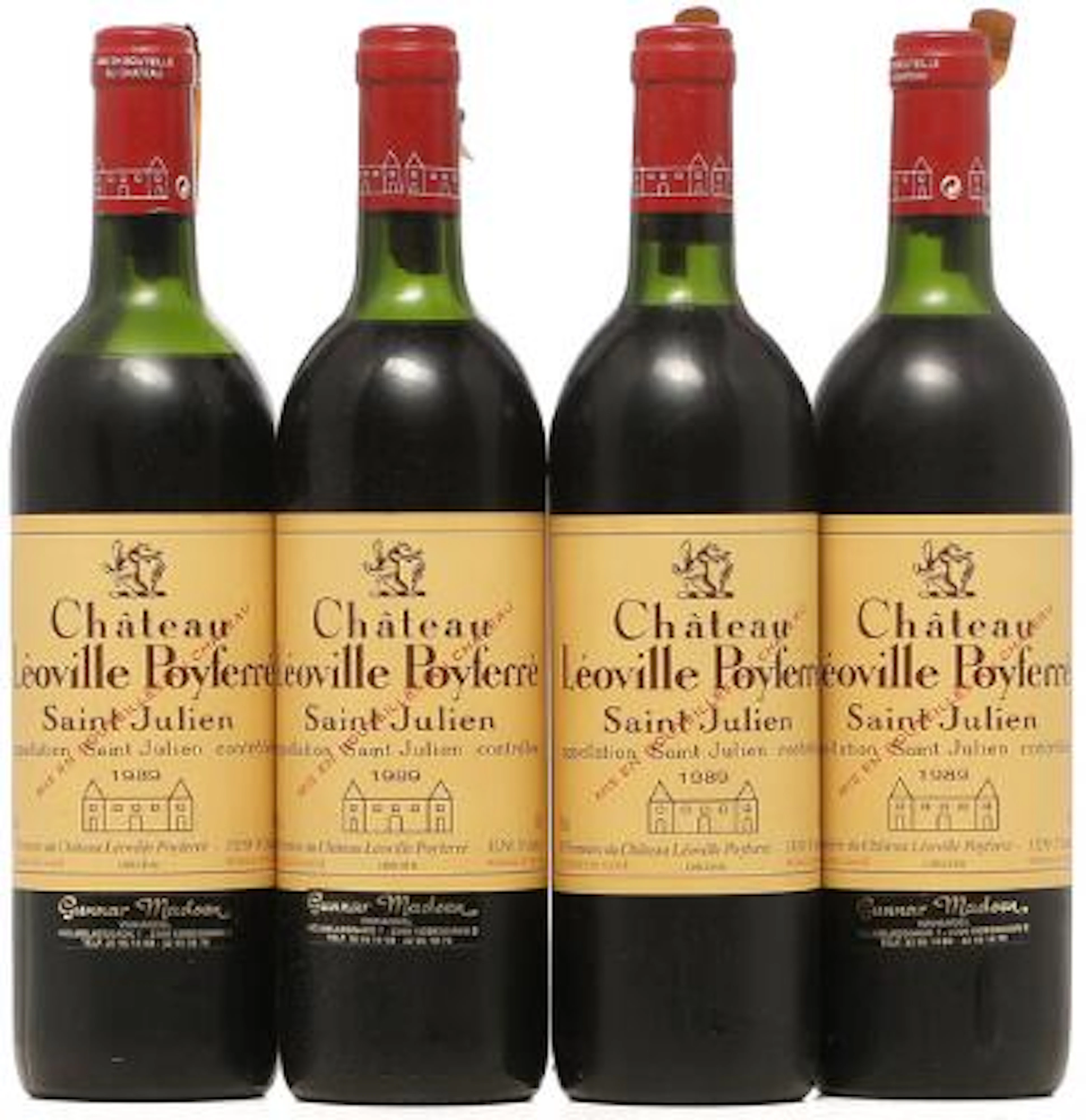 4 bts. Château Léoville Poyferré, Saint - Julien. 2. Cru Classé 1989