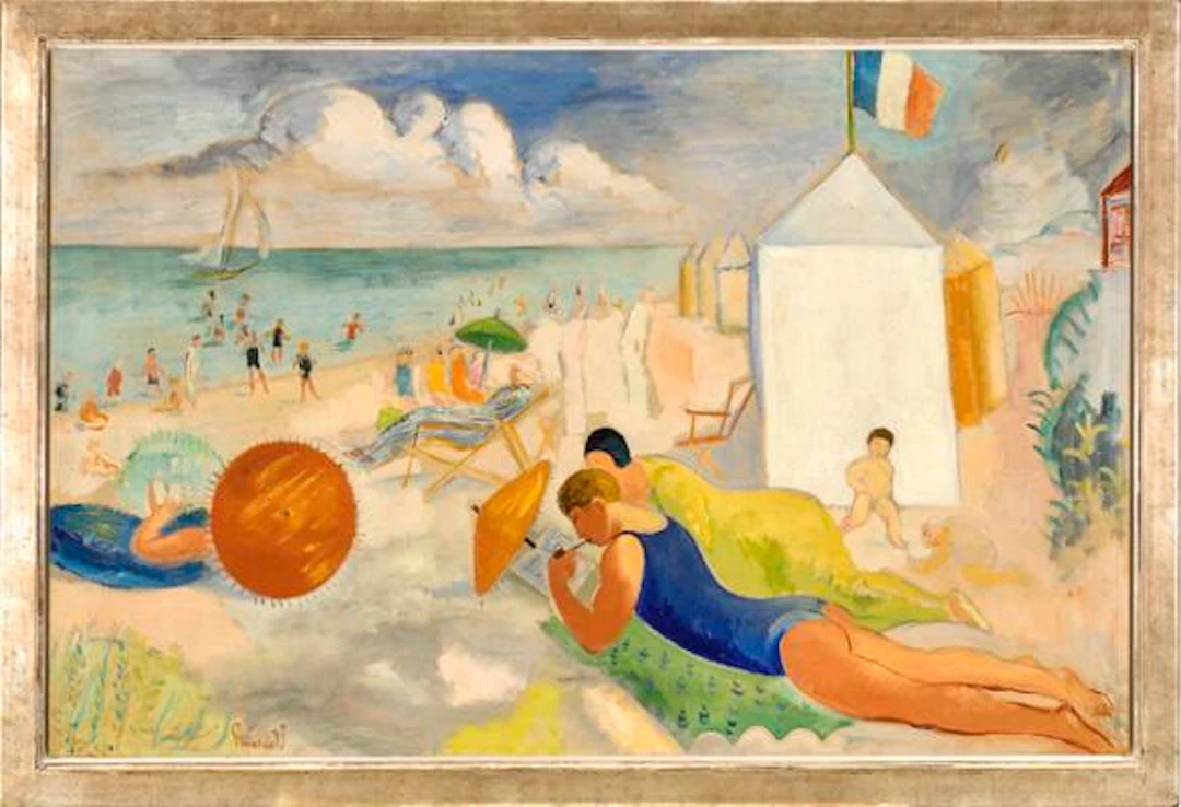 Isaac Grünewald: At the beach, c. 1917. Signed Grünewald. Oil on canvas.