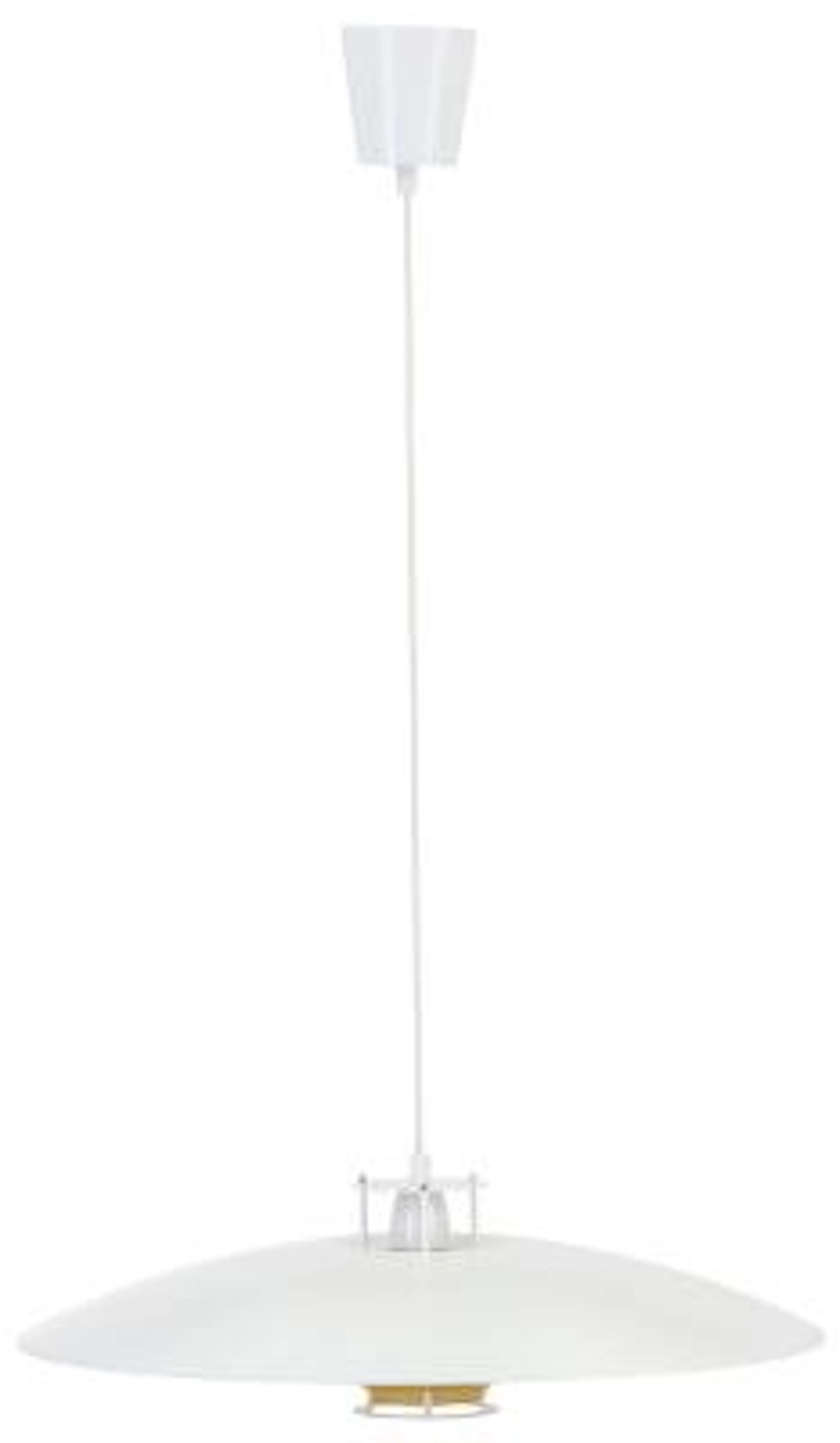 Juhu Leiviskä: Pendant lamp made of white lacquered and gilded metal.
