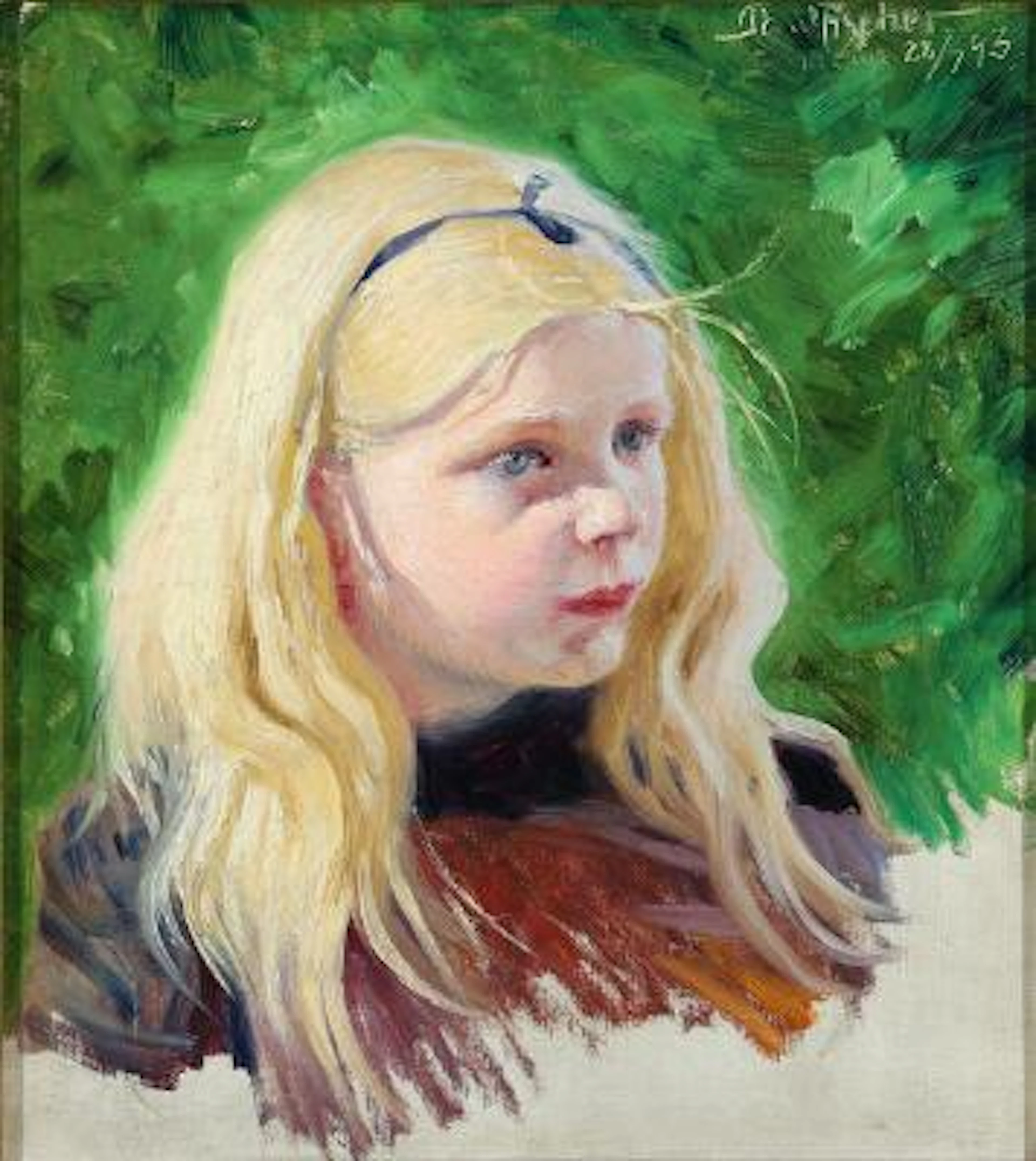 Paul Fischer: Presumably the daughter of the artist. Signed Paul Fischer