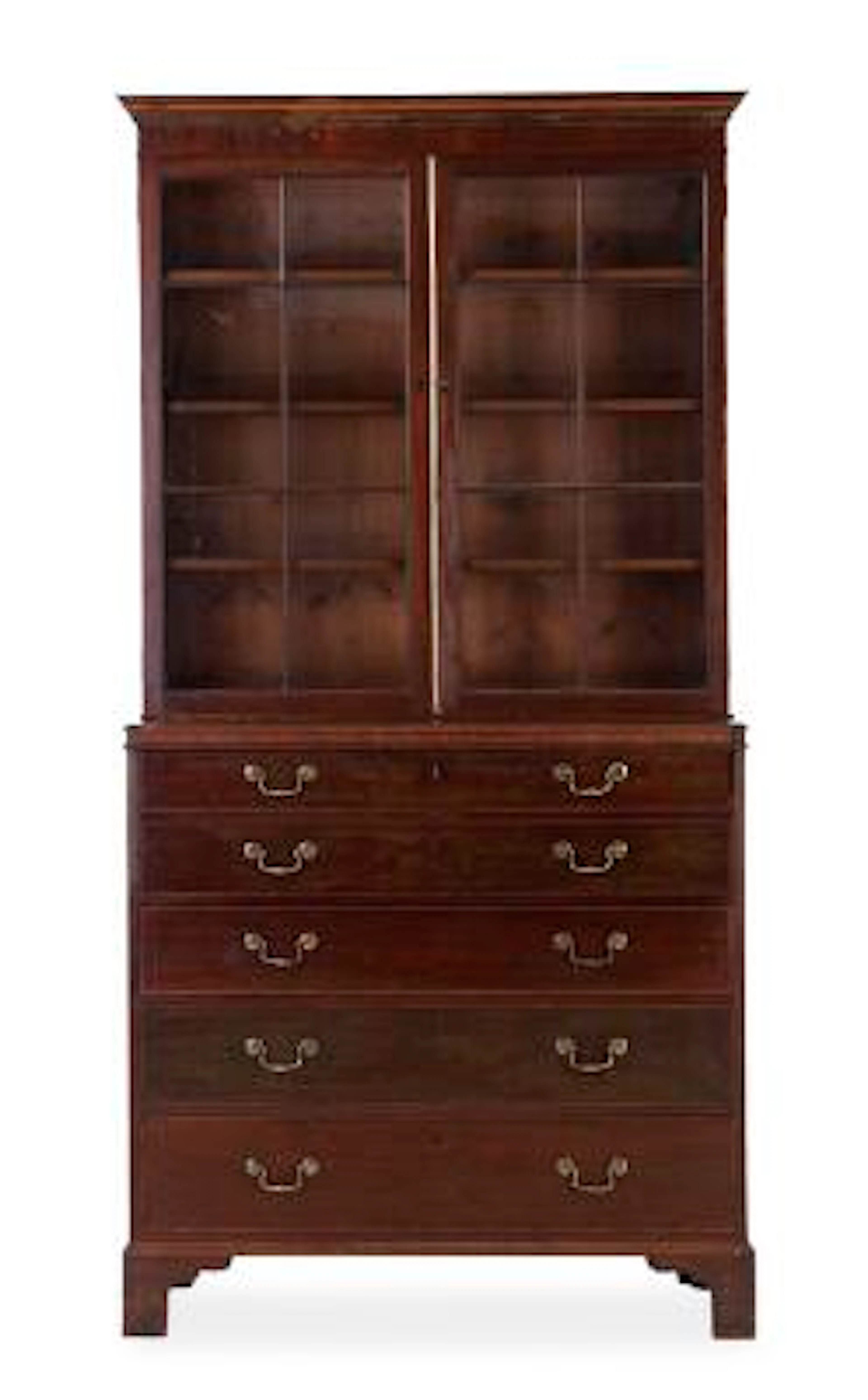 A George III mahogany secretary, top with bookcase. England, late