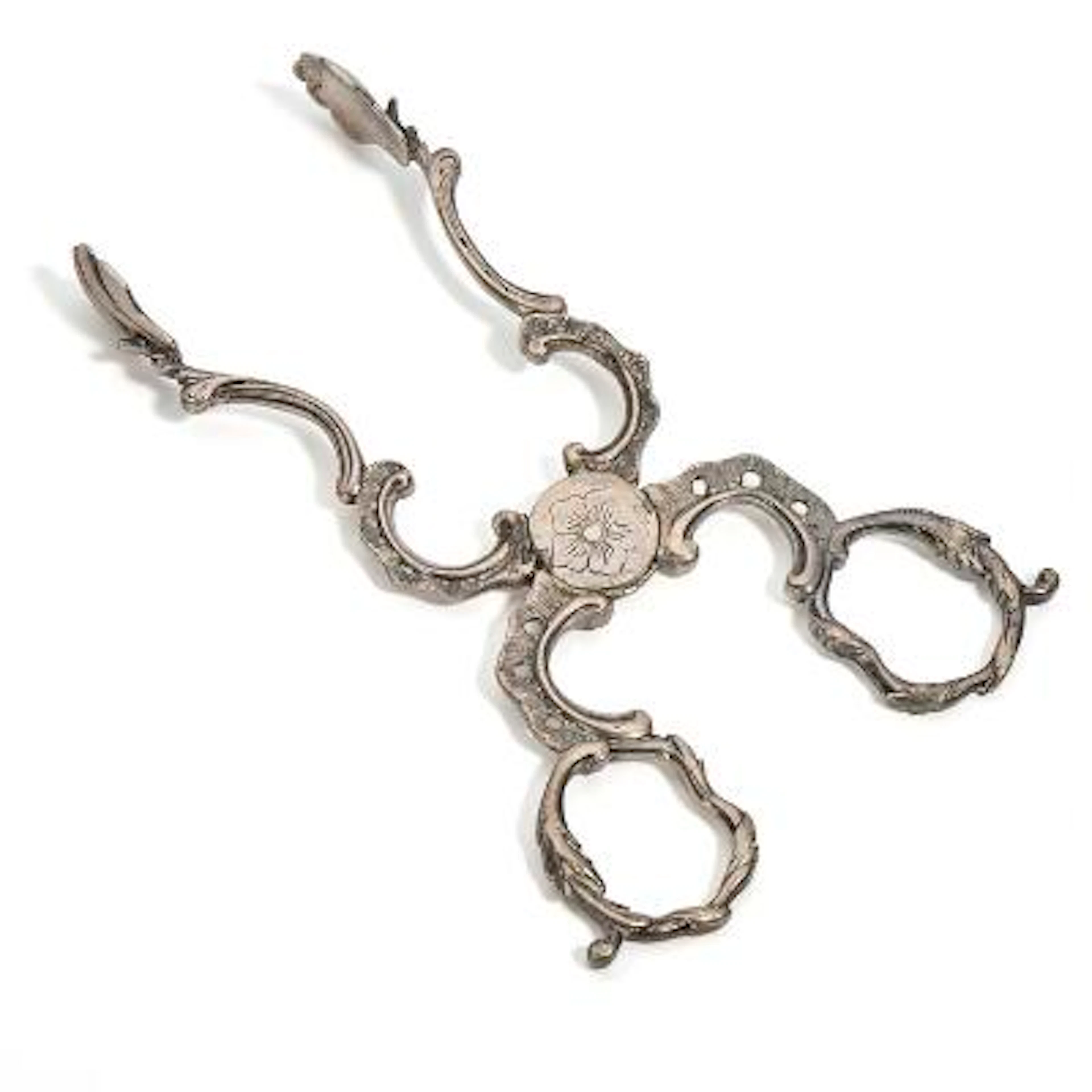 A Danish Rococo silver sugar nips. Maker Svend Jensen Klitgaard, Copenhagen