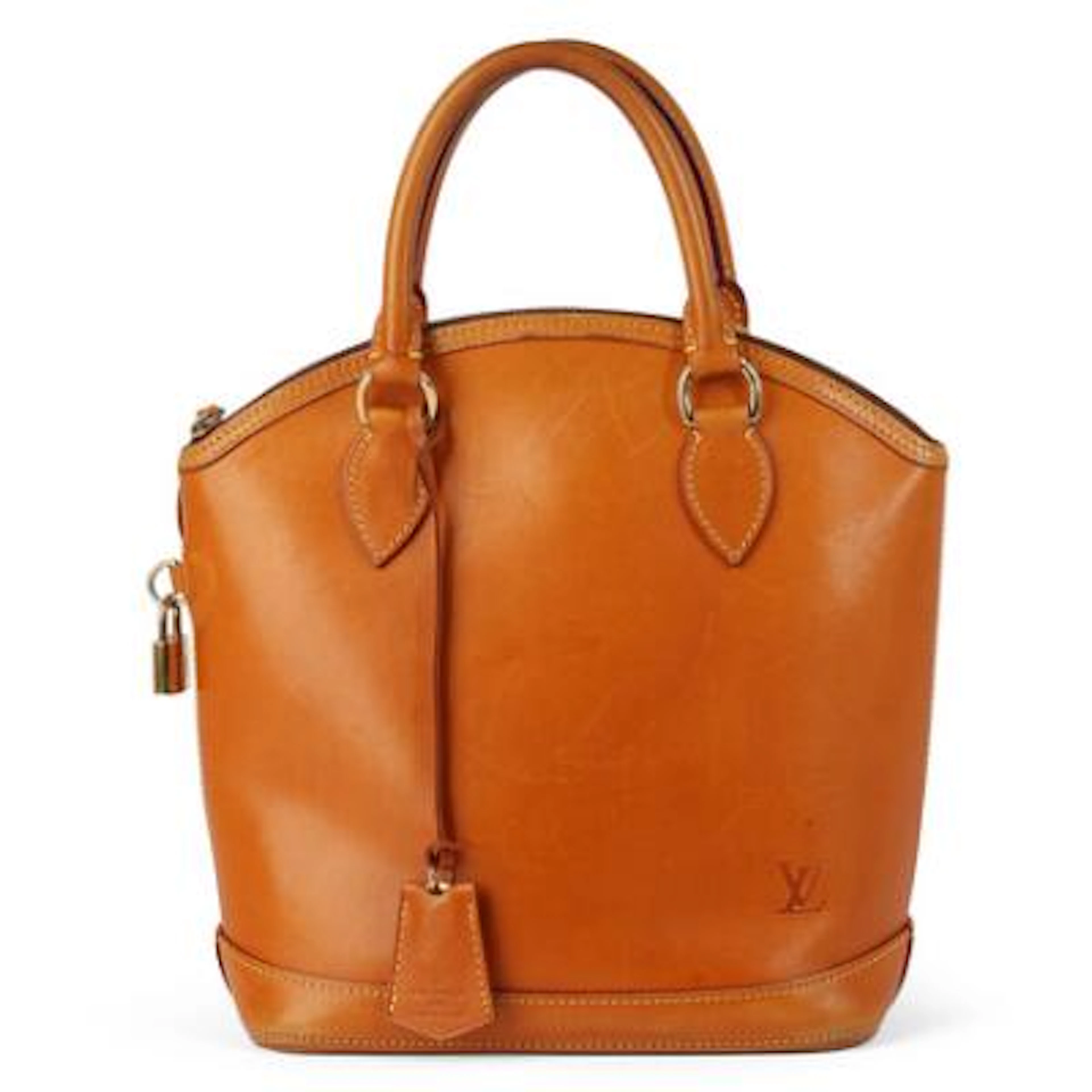 Louis Vuitton: A "Nomade Lockit" bag in brown leather with gold tone
