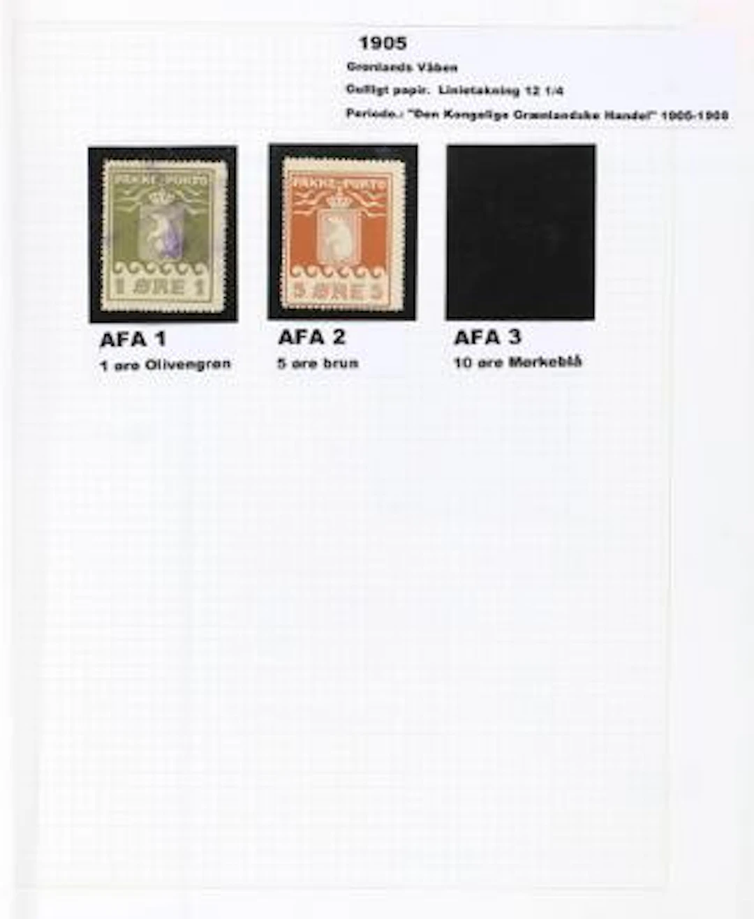 Greenlabnd. Pakke-Porto. 1905-1937. Very fine specialized collection