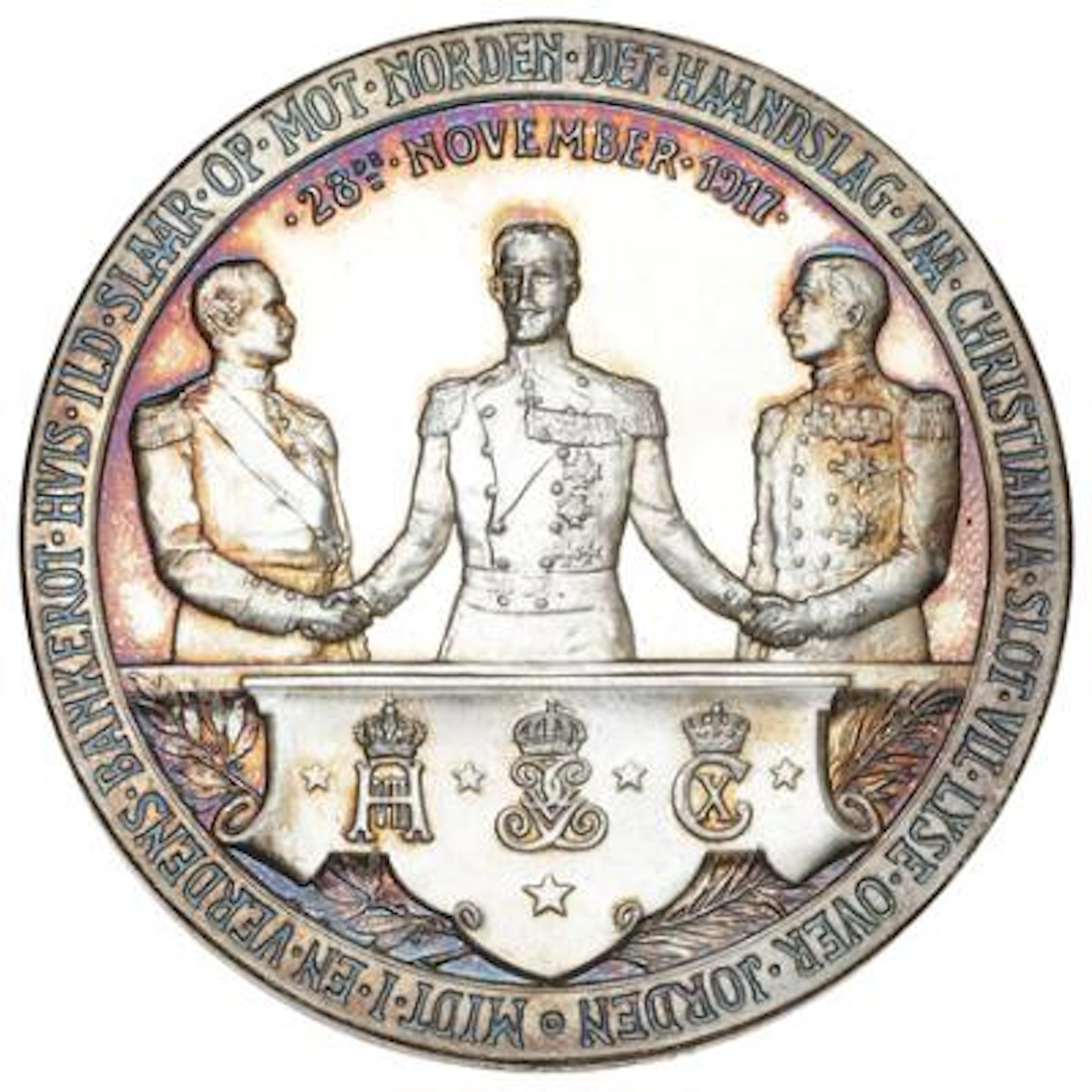 Norway, medal struck to commemorate the royal meeting in Christiania
